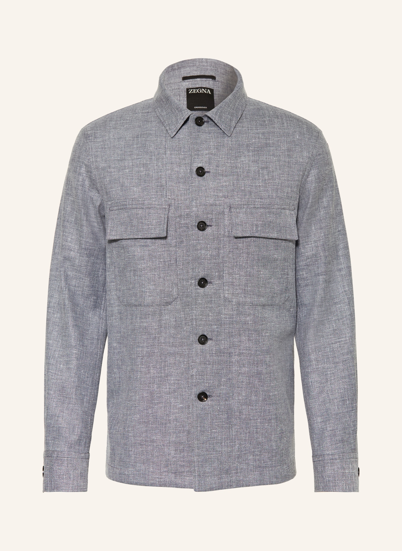 ZEGNA Overjacket with linen: BLUE