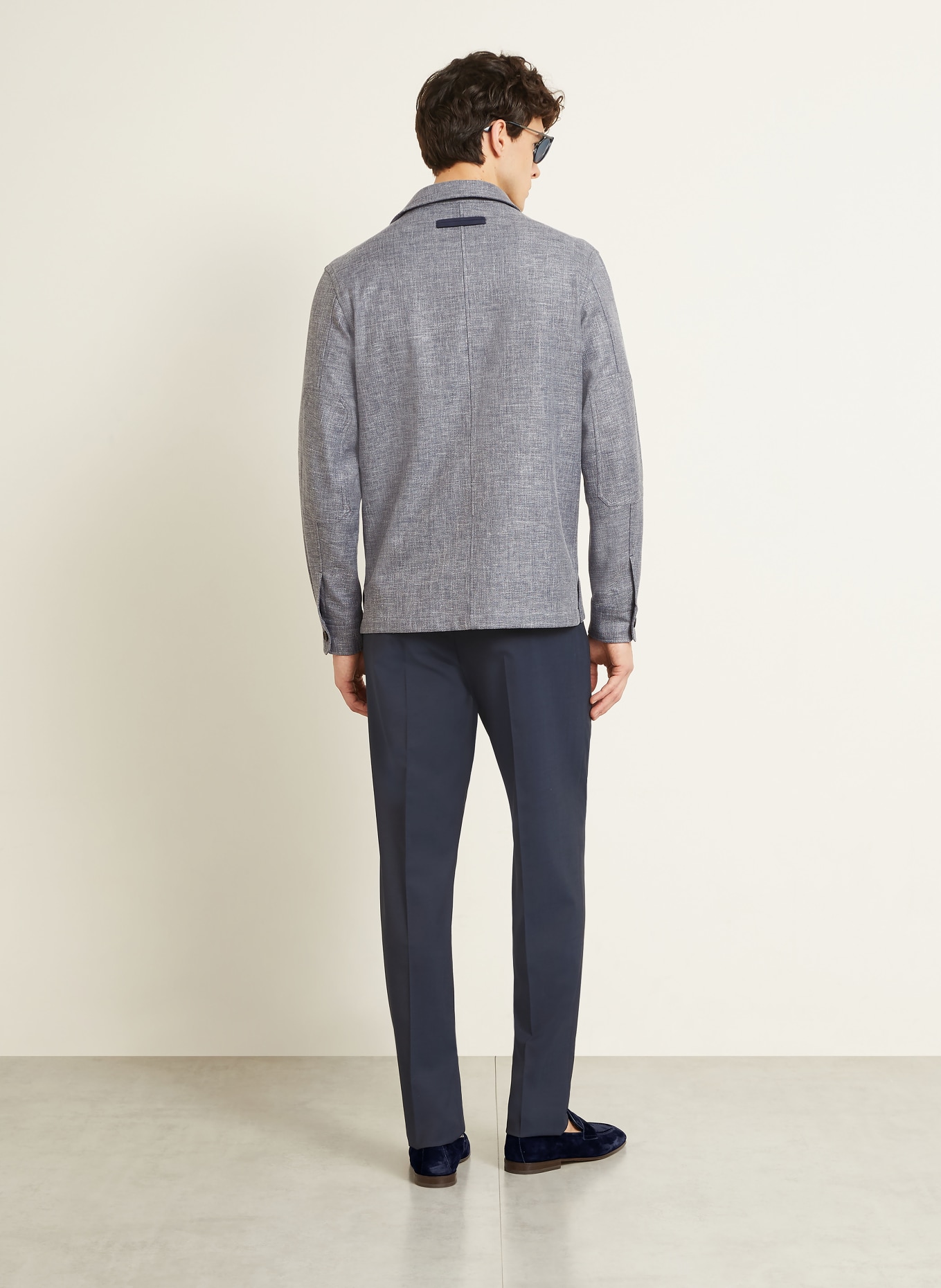 ZEGNA Overjacket with linen: BLUE