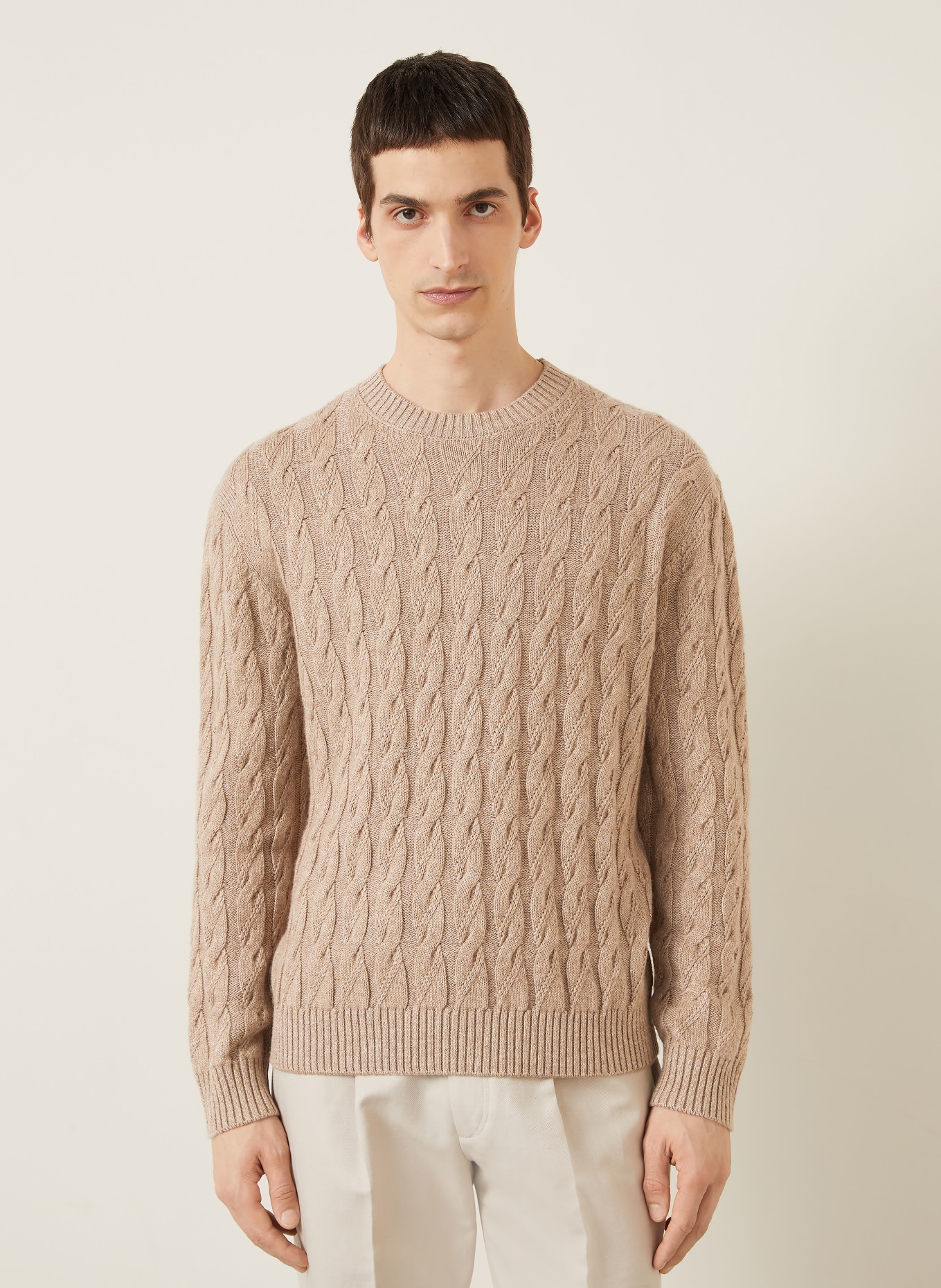 ZEGNA Pullover mit Cashmere und Leinen: BEIGE