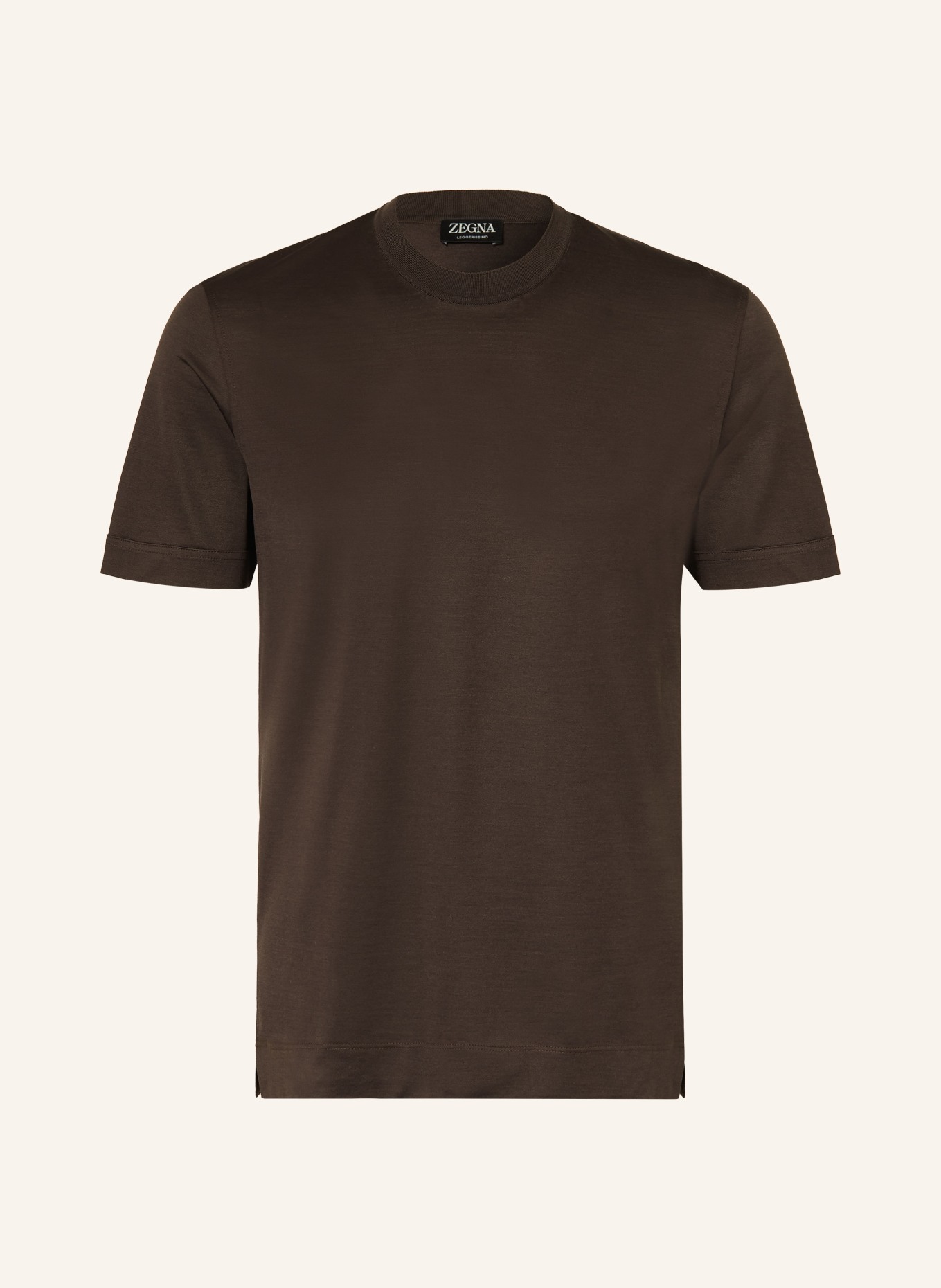 ZEGNA T-shirt with silk: DARK BROWN