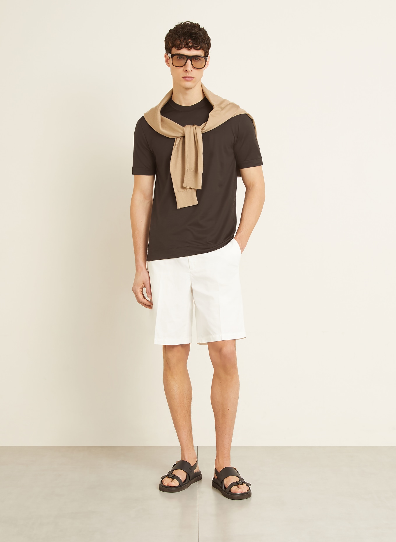 ZEGNA T-shirt with silk: DARK BROWN