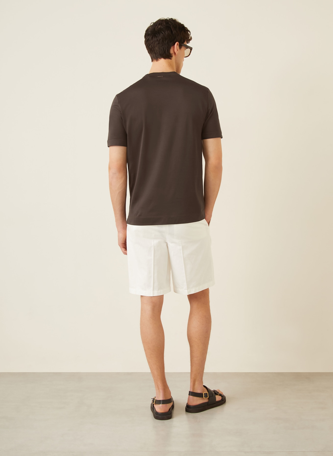 ZEGNA T-shirt with silk: DARK BROWN
