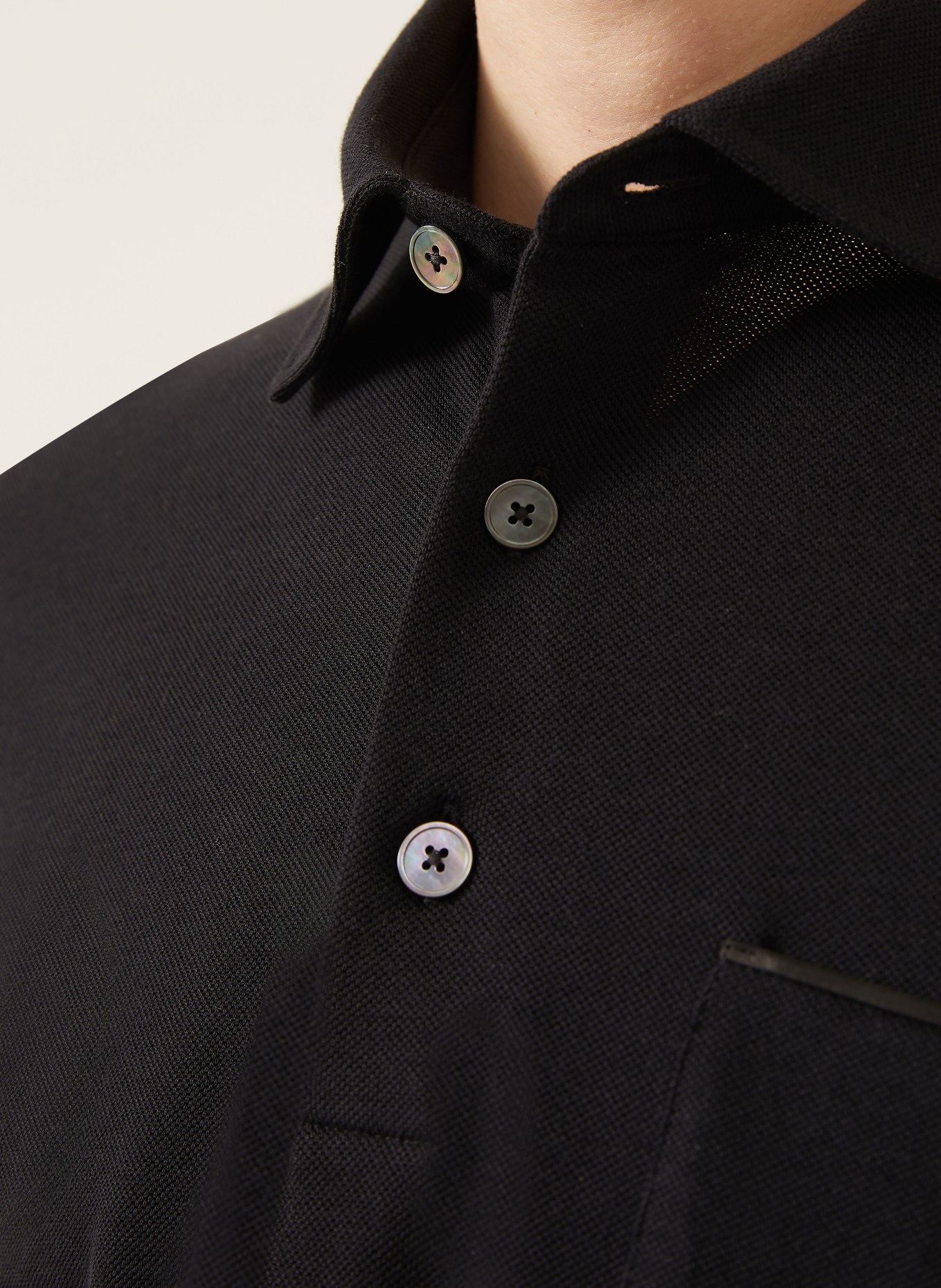 ZEGNA Koszulka polo z pikowanym wzorem: CZARNY