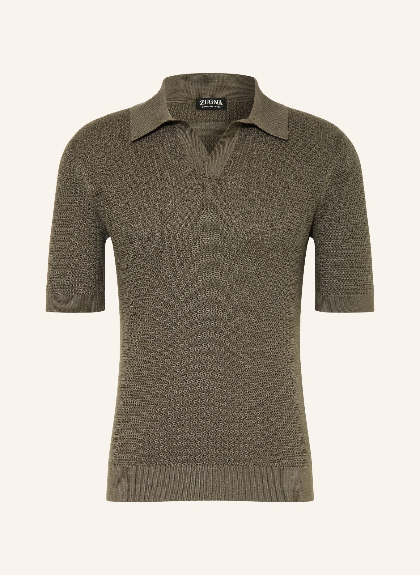 ZEGNA knitted polo shirt: KHAKI