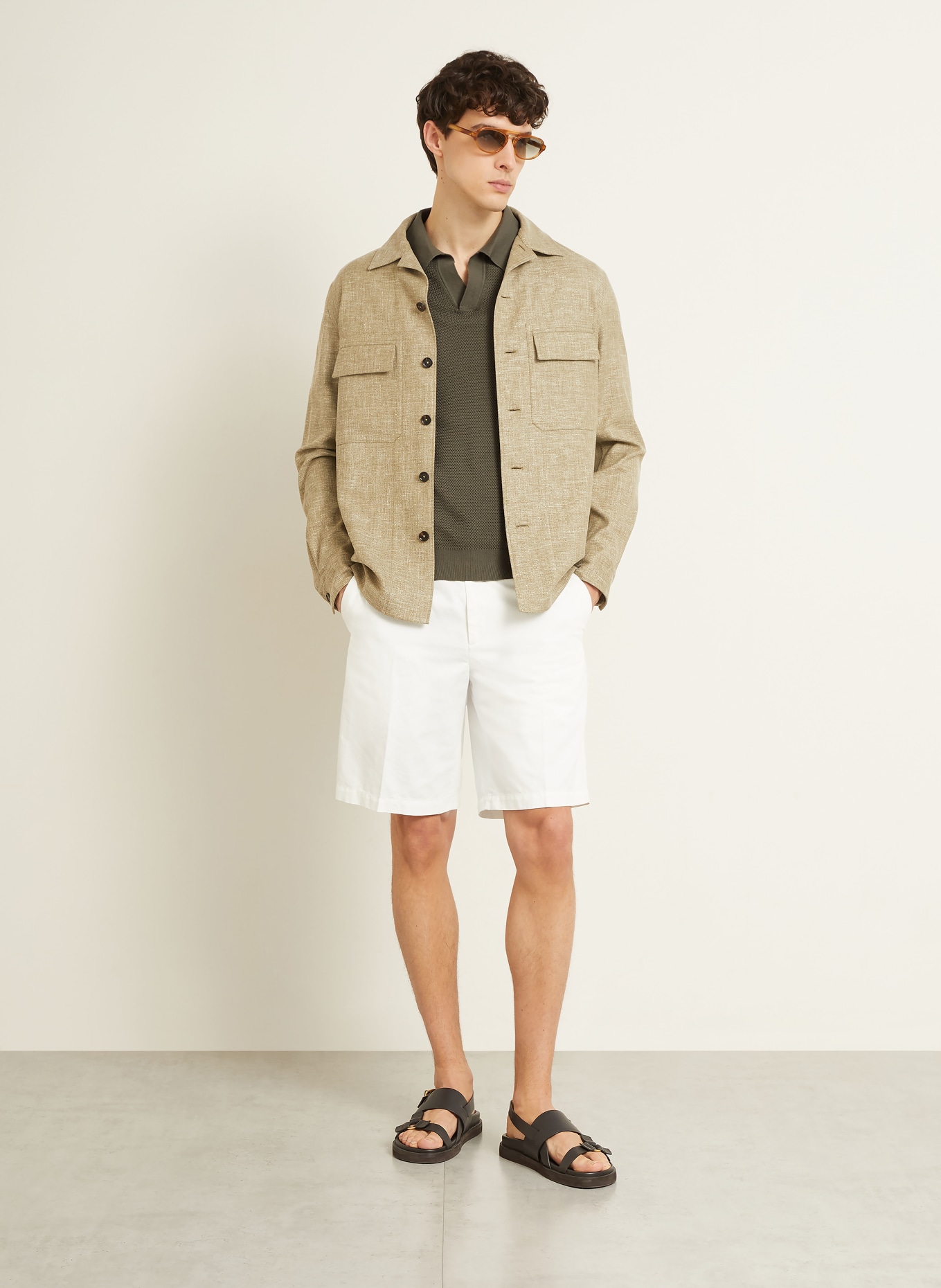 ZEGNA knitted polo shirt: KHAKI