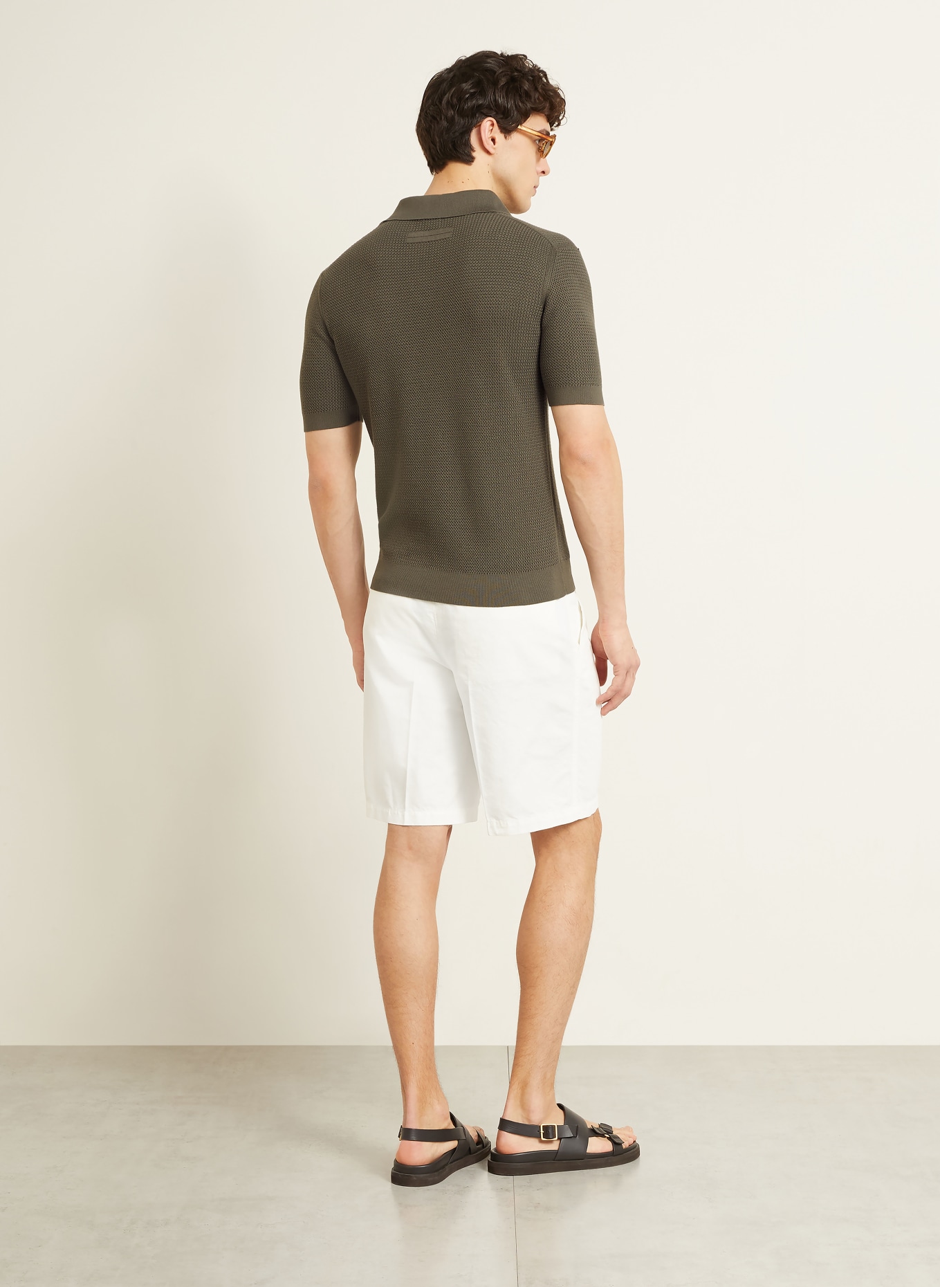 ZEGNA knitted polo shirt: KHAKI