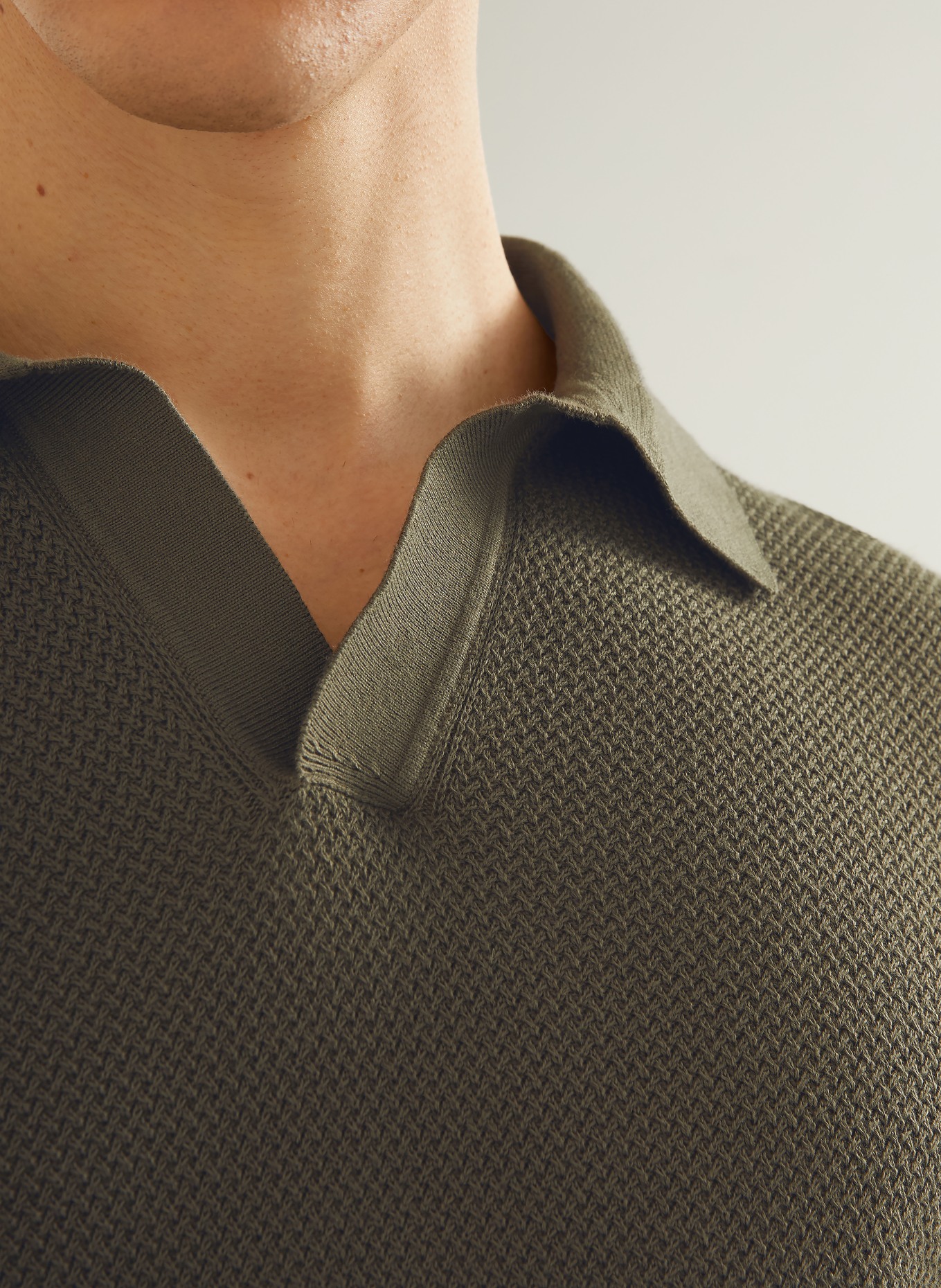 ZEGNA knitted polo shirt: KHAKI