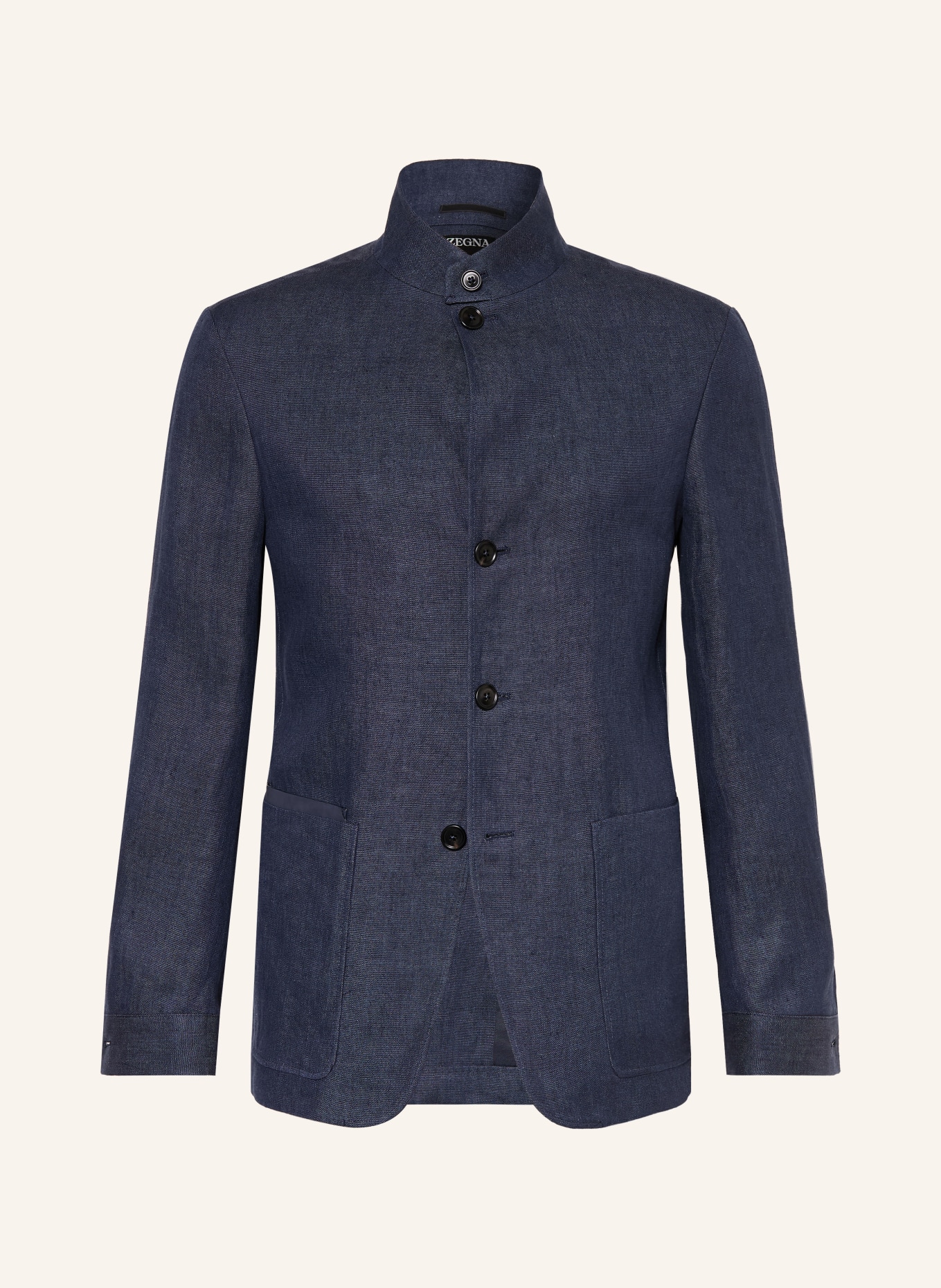 ZEGNA Marynarka lniana OASI LINO o kroju Extra Slim Fit: GRANATOWY