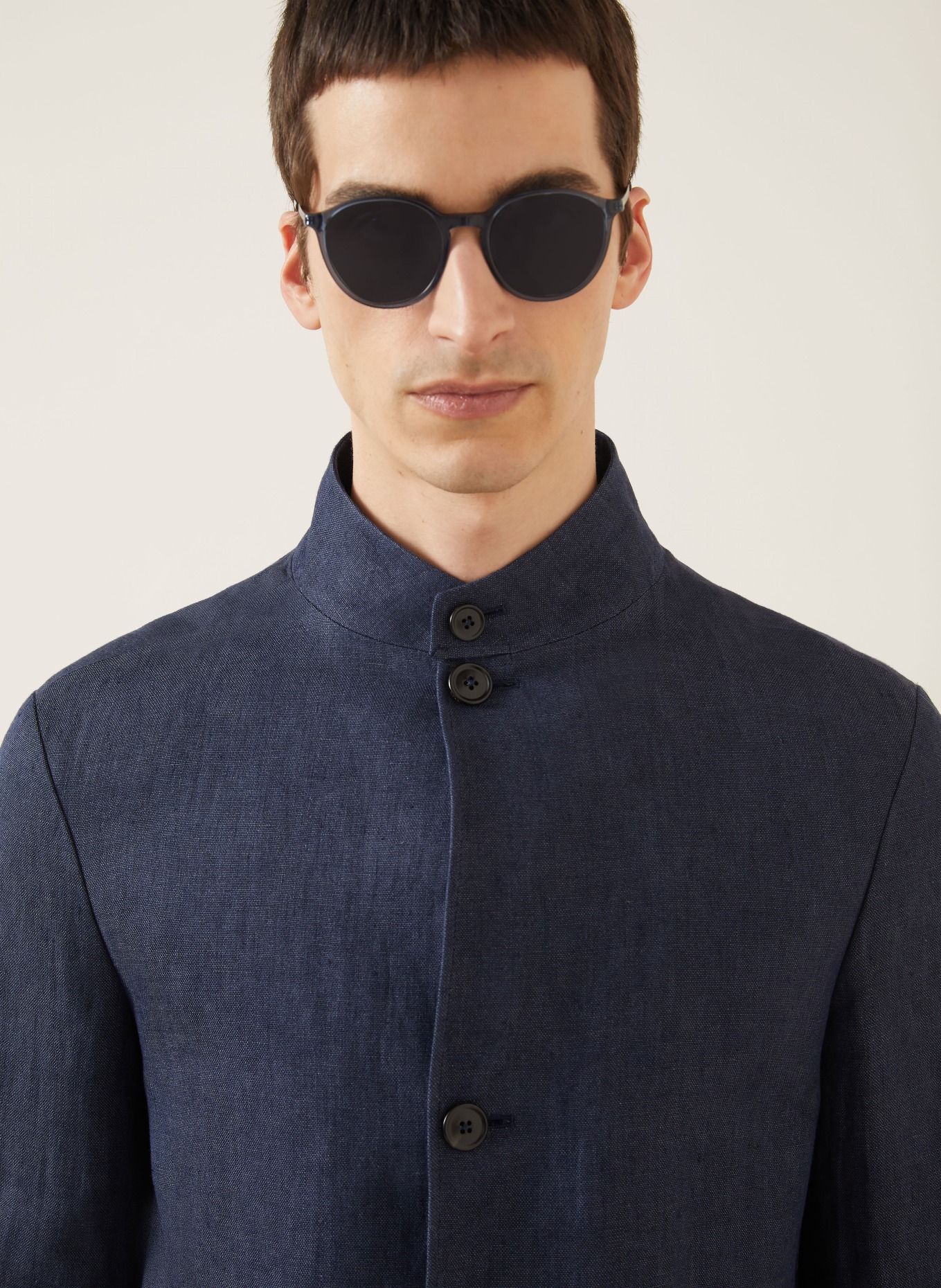 ZEGNA Marynarka lniana OASI LINO o kroju Extra Slim Fit: GRANATOWY