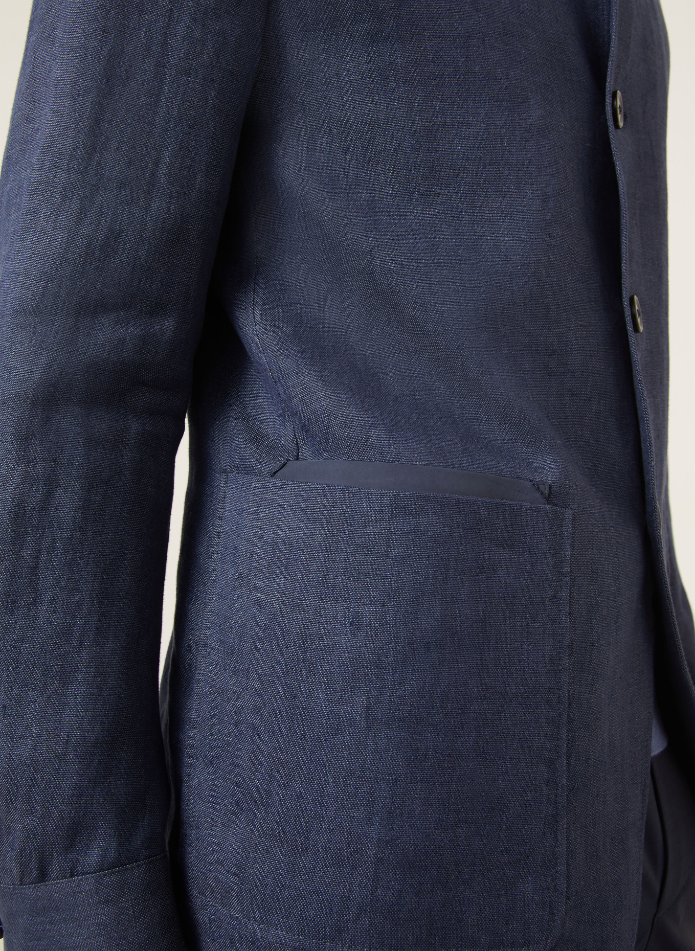 ZEGNA Marynarka lniana OASI LINO o kroju Extra Slim Fit: GRANATOWY