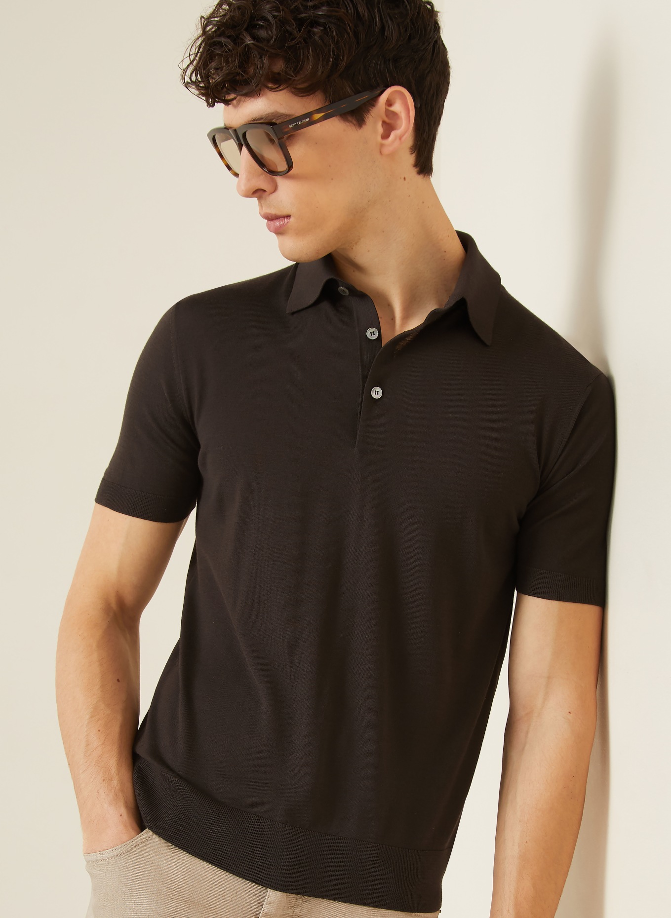 ZEGNA Knit polo shirt: DARK BROWN