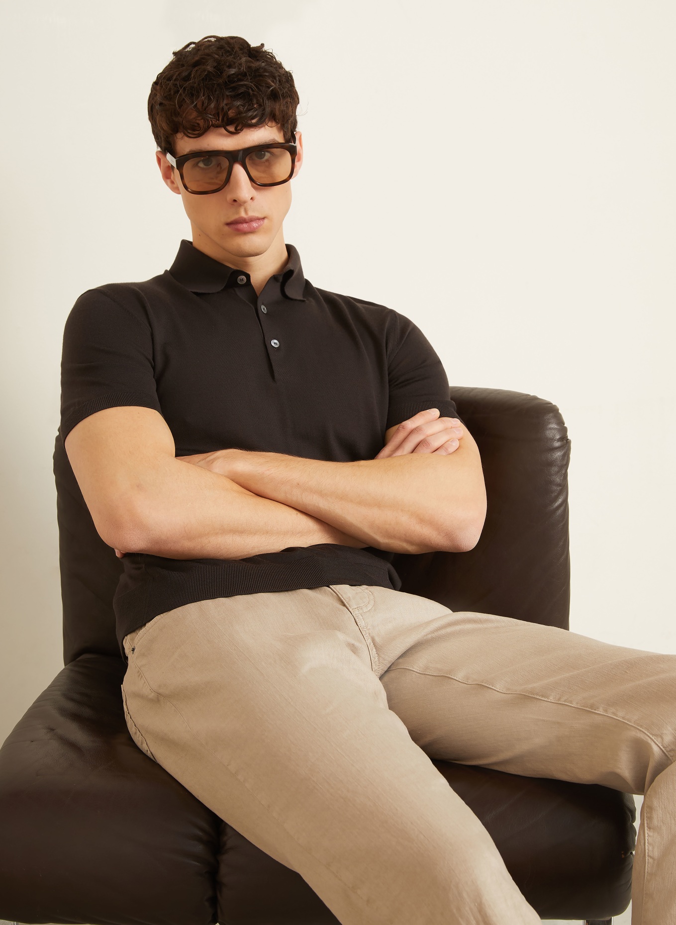 ZEGNA Knit polo shirt: DARK BROWN