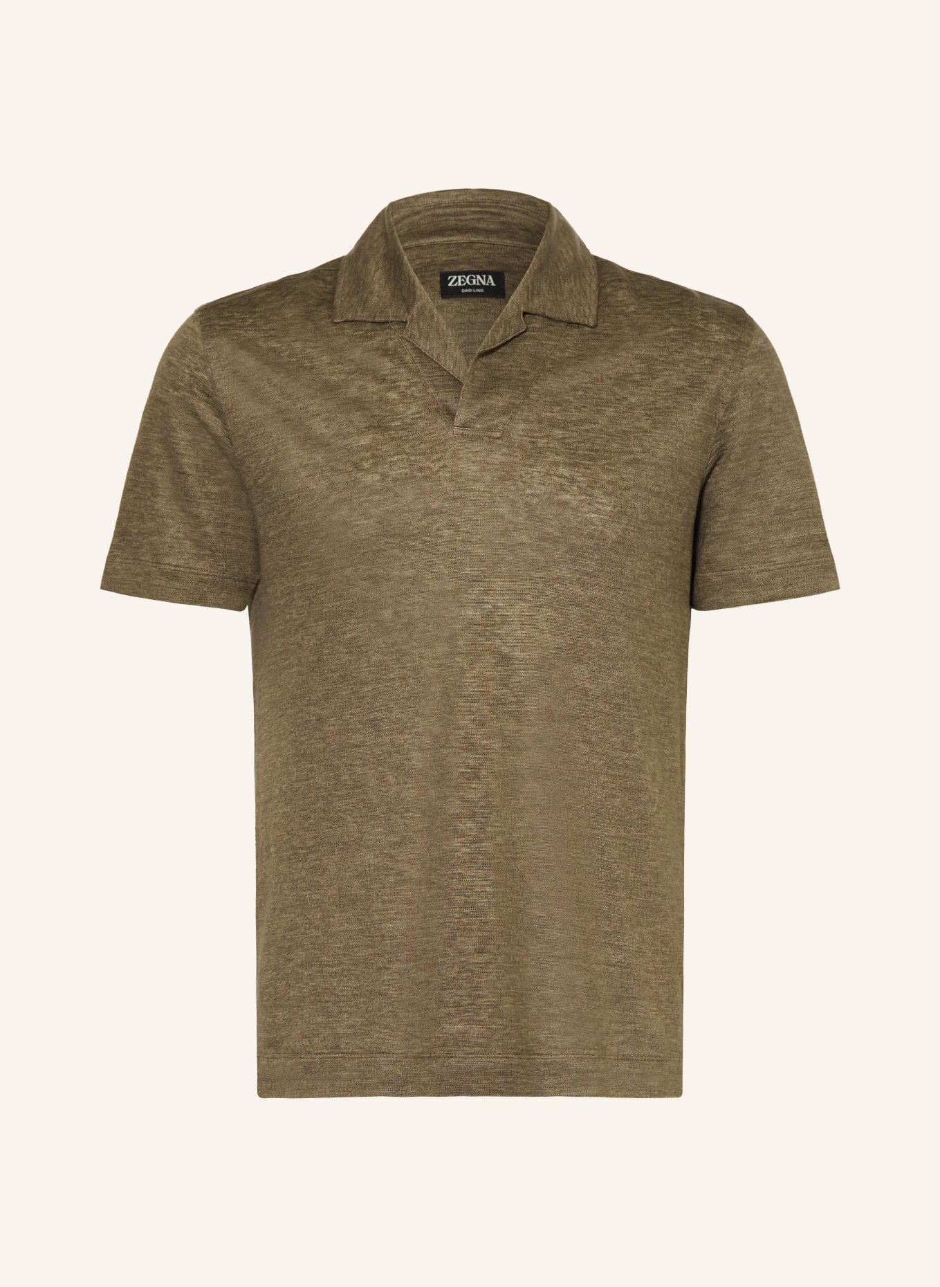 ZEGNA Polo en jersey de lin: TAUPE