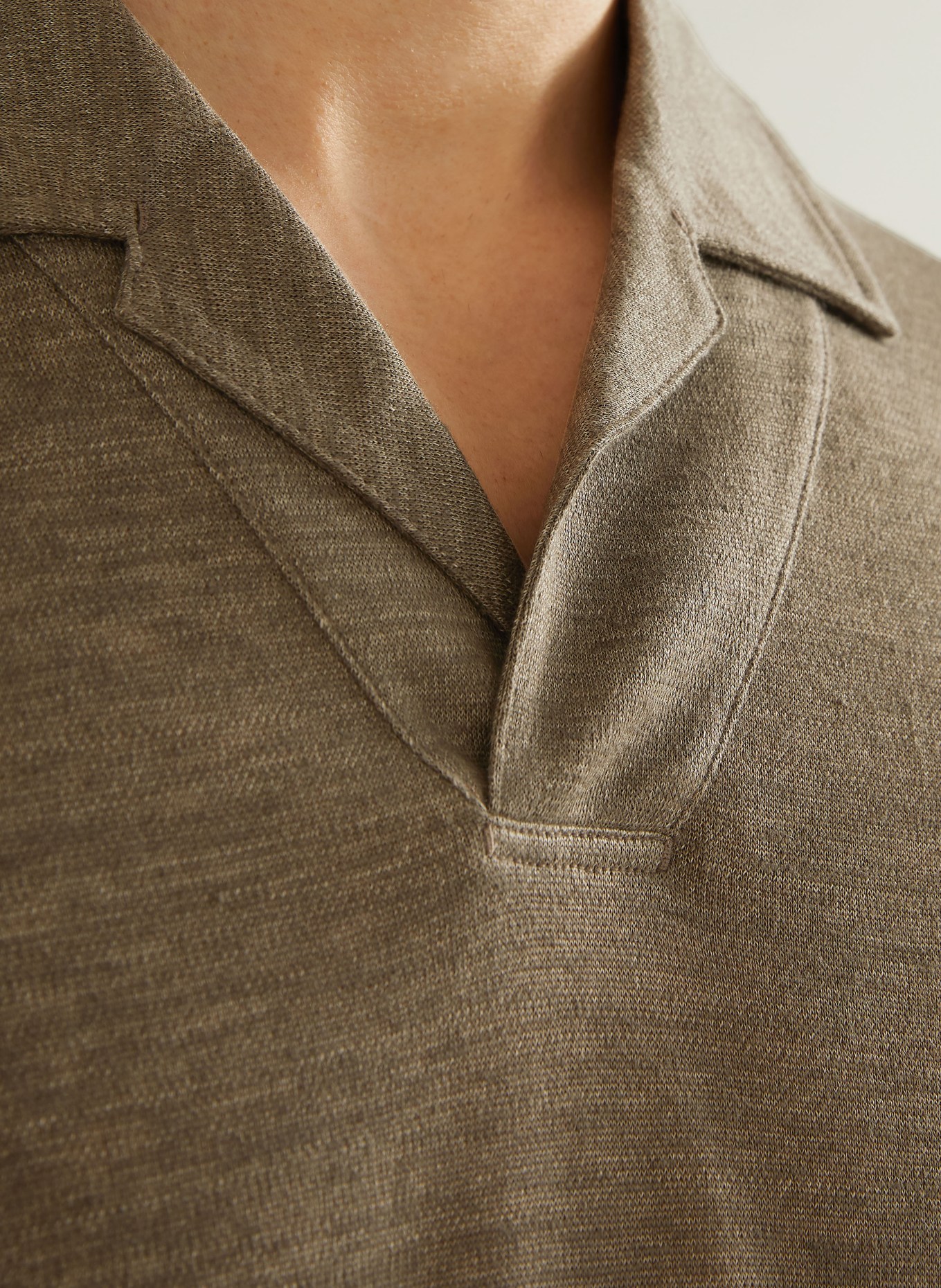 ZEGNA Polo en jersey de lin: TAUPE