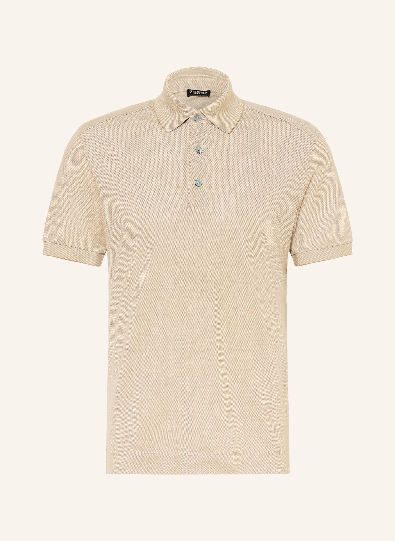 ZEGNA Piqué-Poloshirt mit Seide: BEIGE