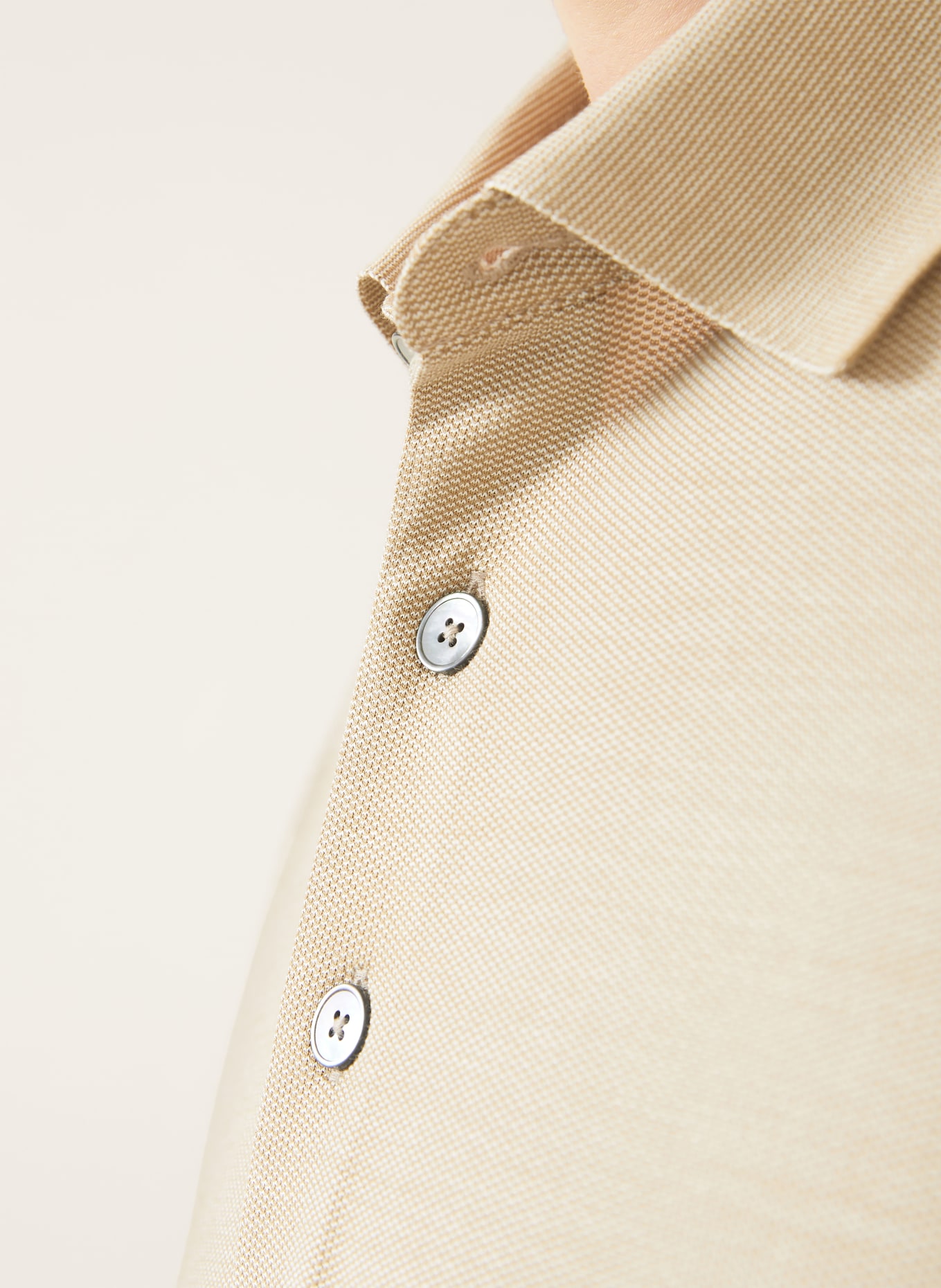 ZEGNA Piqué-Poloshirt mit Seide: BEIGE