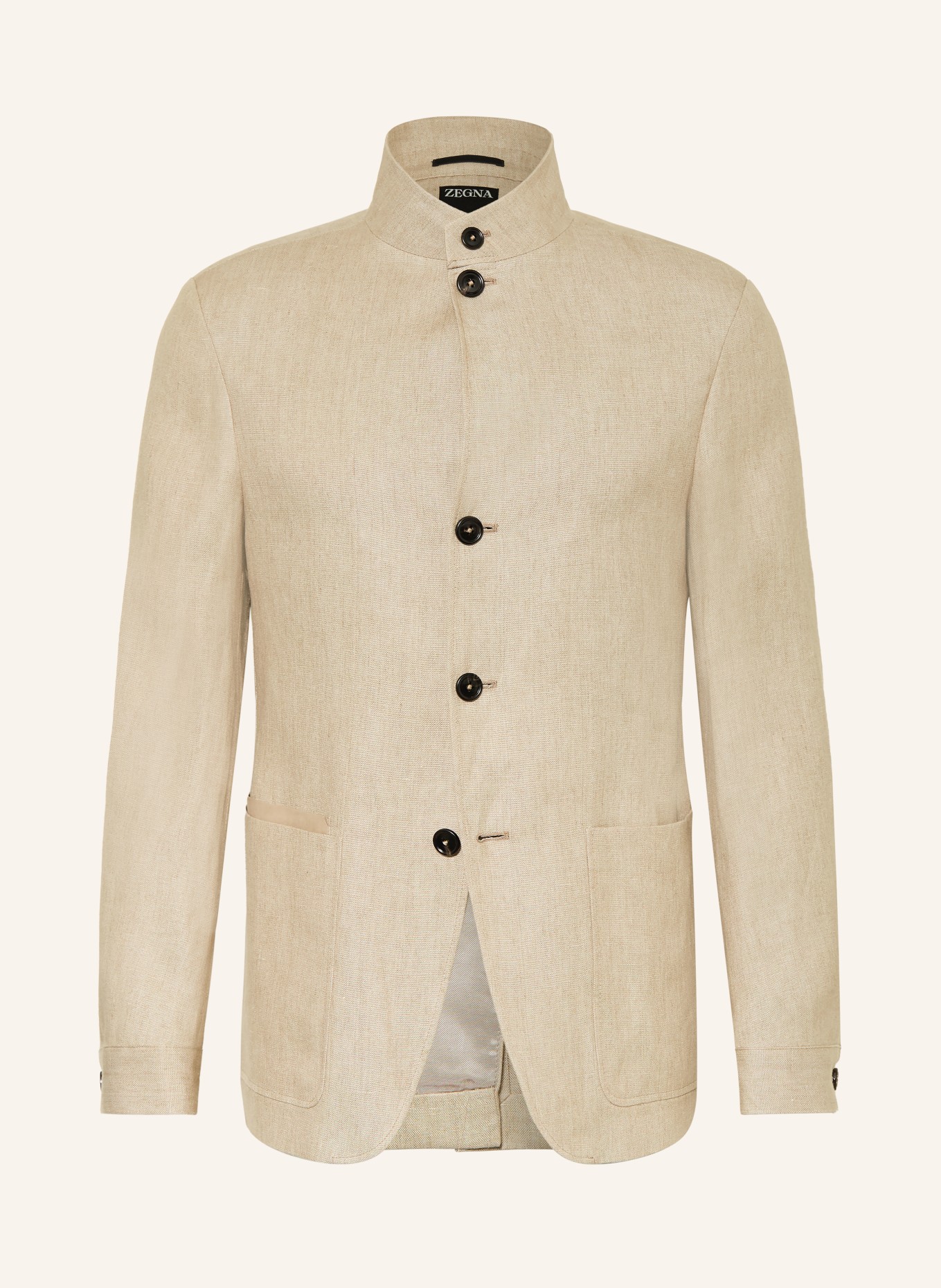 ZEGNA Veste en lin coupe ajustée: BEIGE