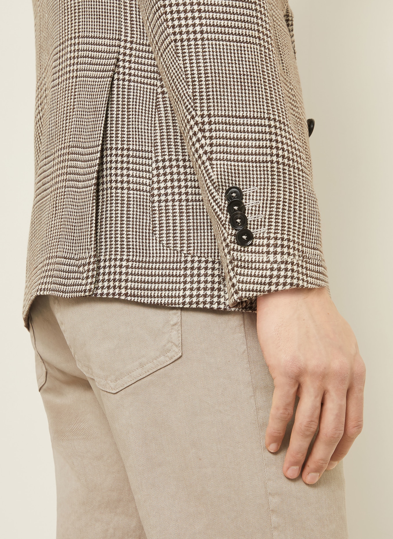 ZEGNA Linen Blazer, Extra Slim Fit: BEIGE / DARK BROWN