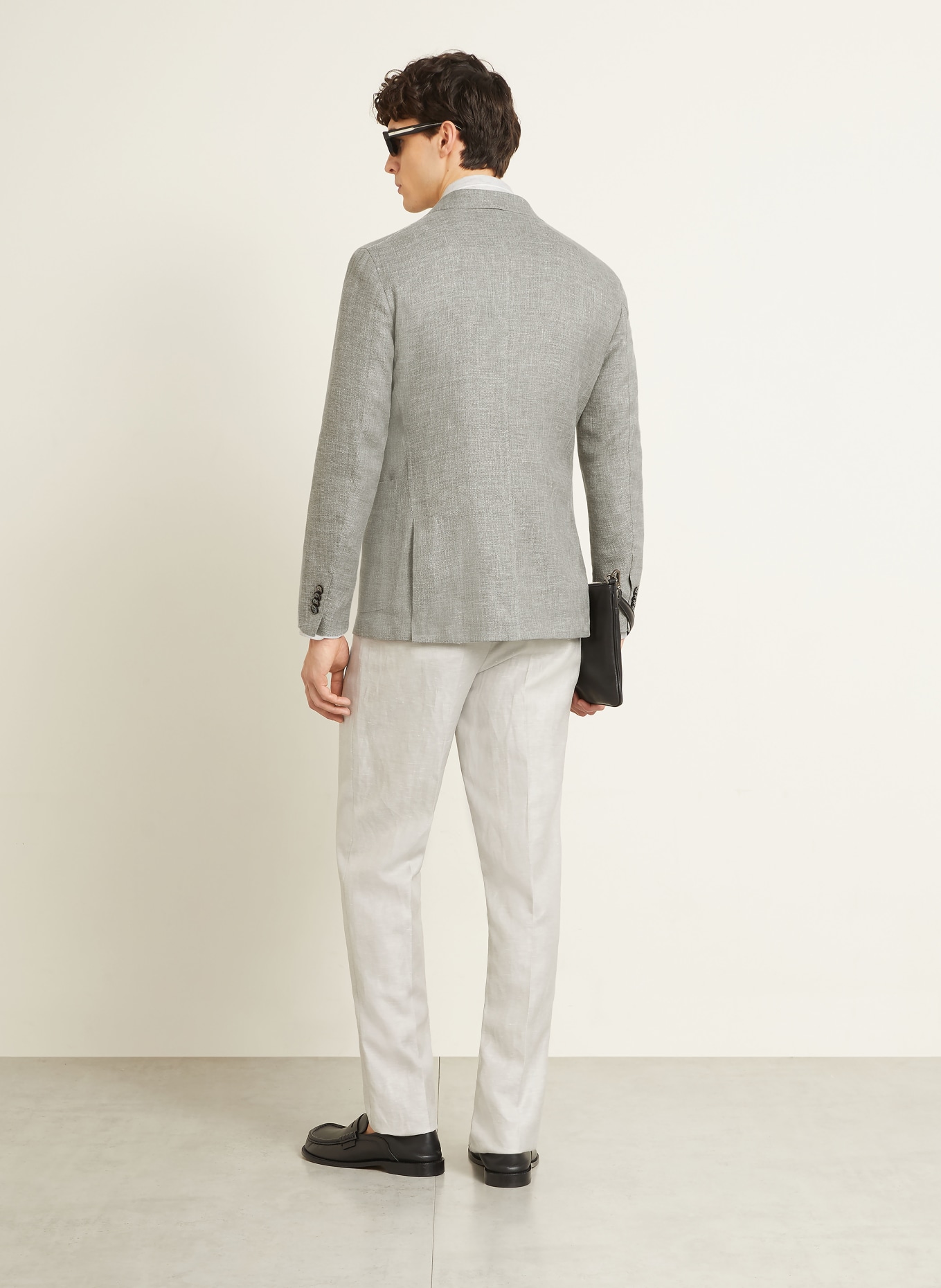 ZEGNA Extra Slim Fit Blazer with Linen: GRAY