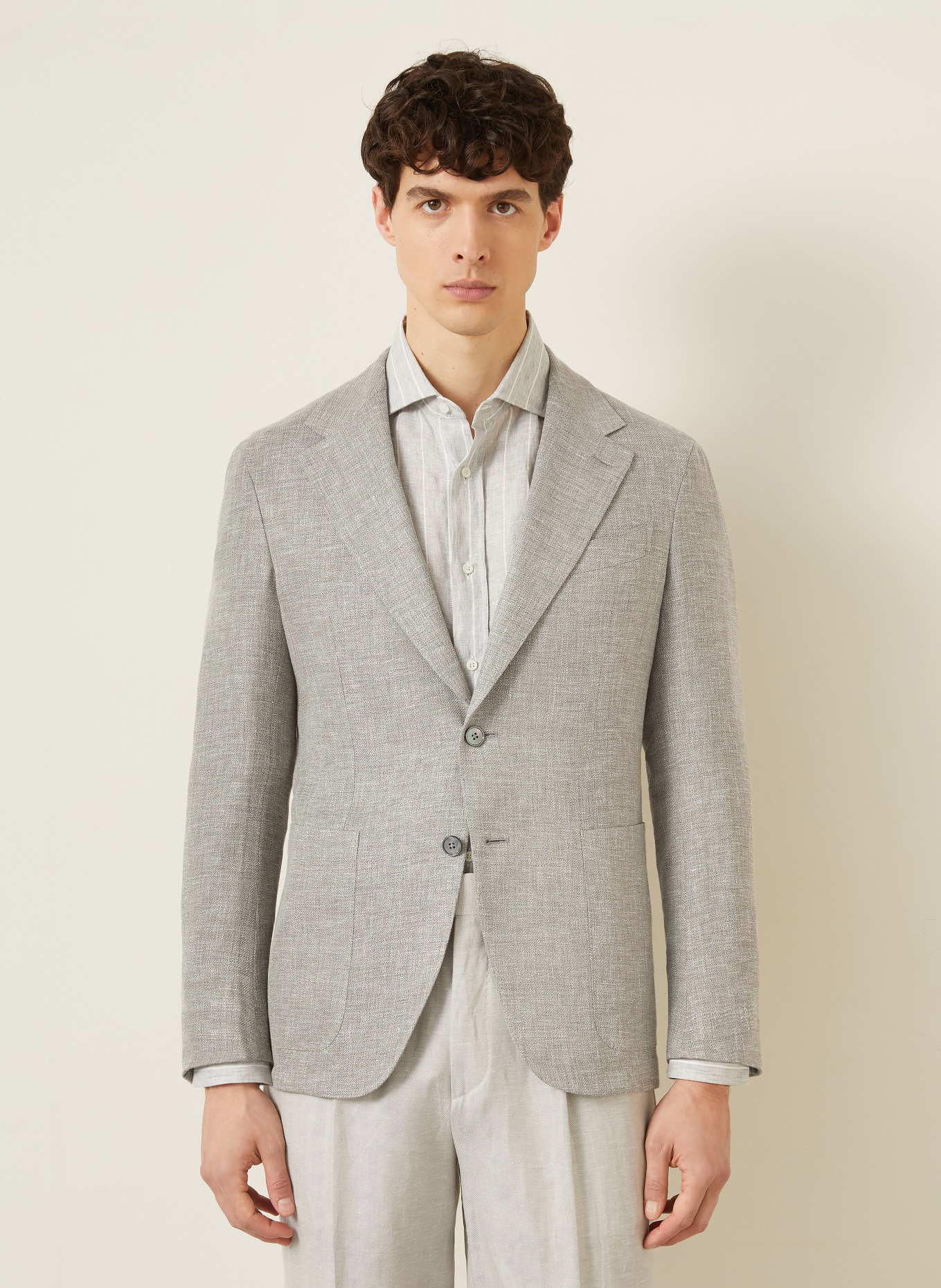 ZEGNA Extra Slim Fit Blazer with Linen: GRAY
