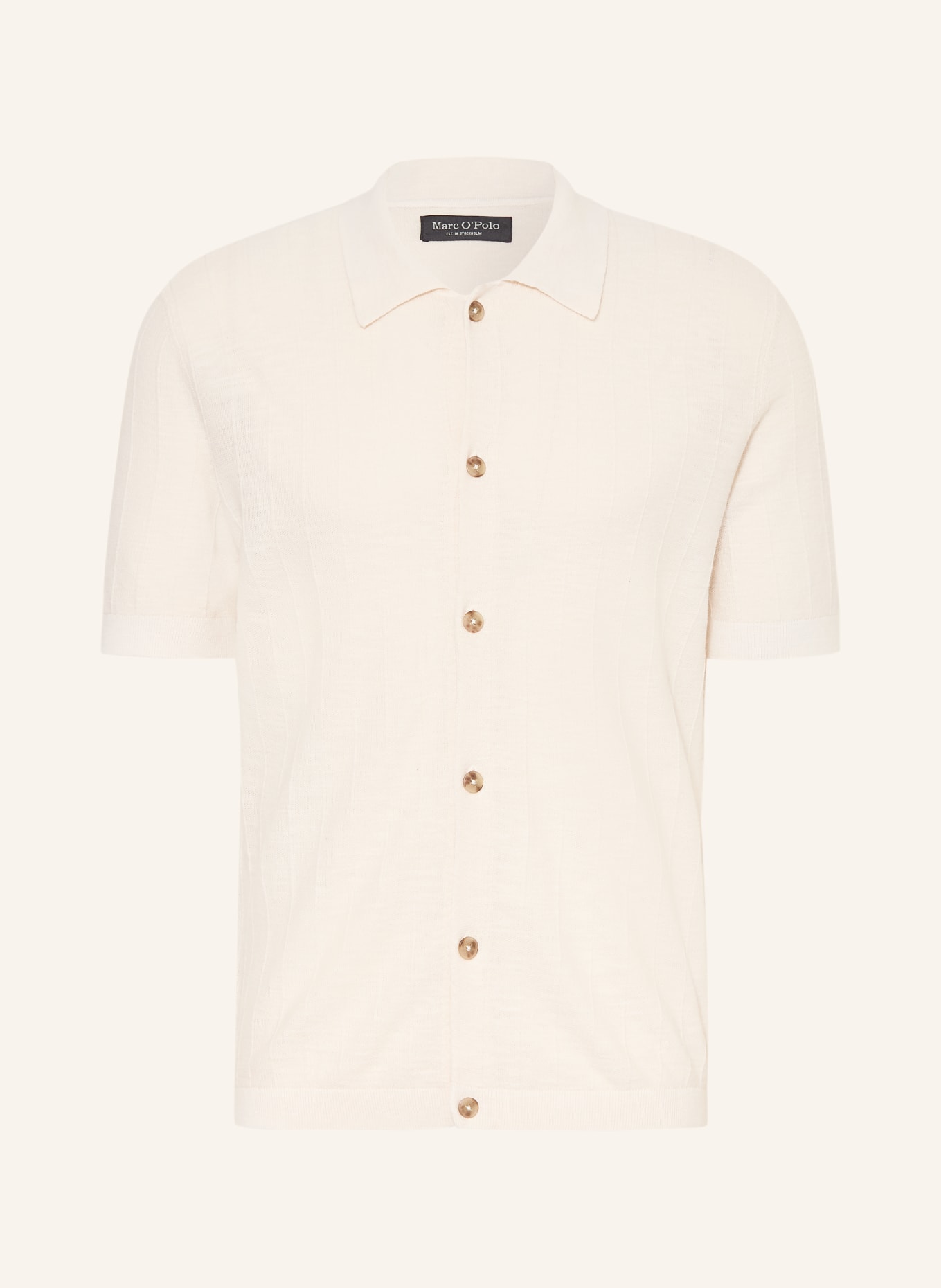 Marc O'Polo Strickhemd Regular Fit: ECRU