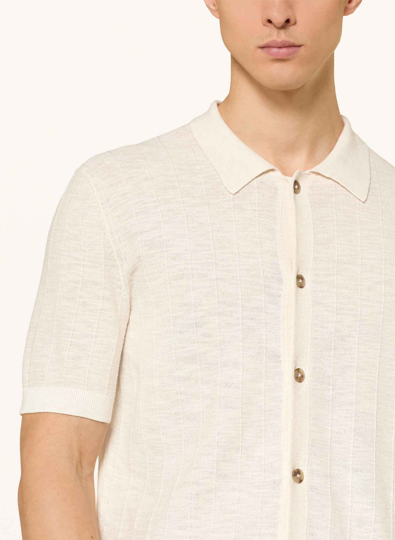 Marc O'Polo Strickhemd Regular Fit: ECRU