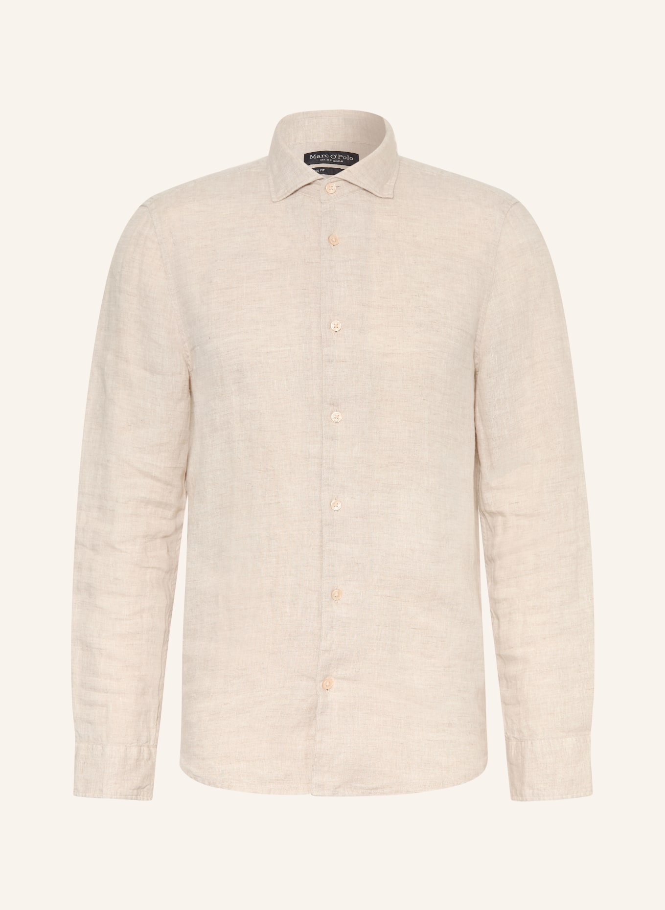 Marc O'Polo Leinenhemd Shaped Fit: BEIGE