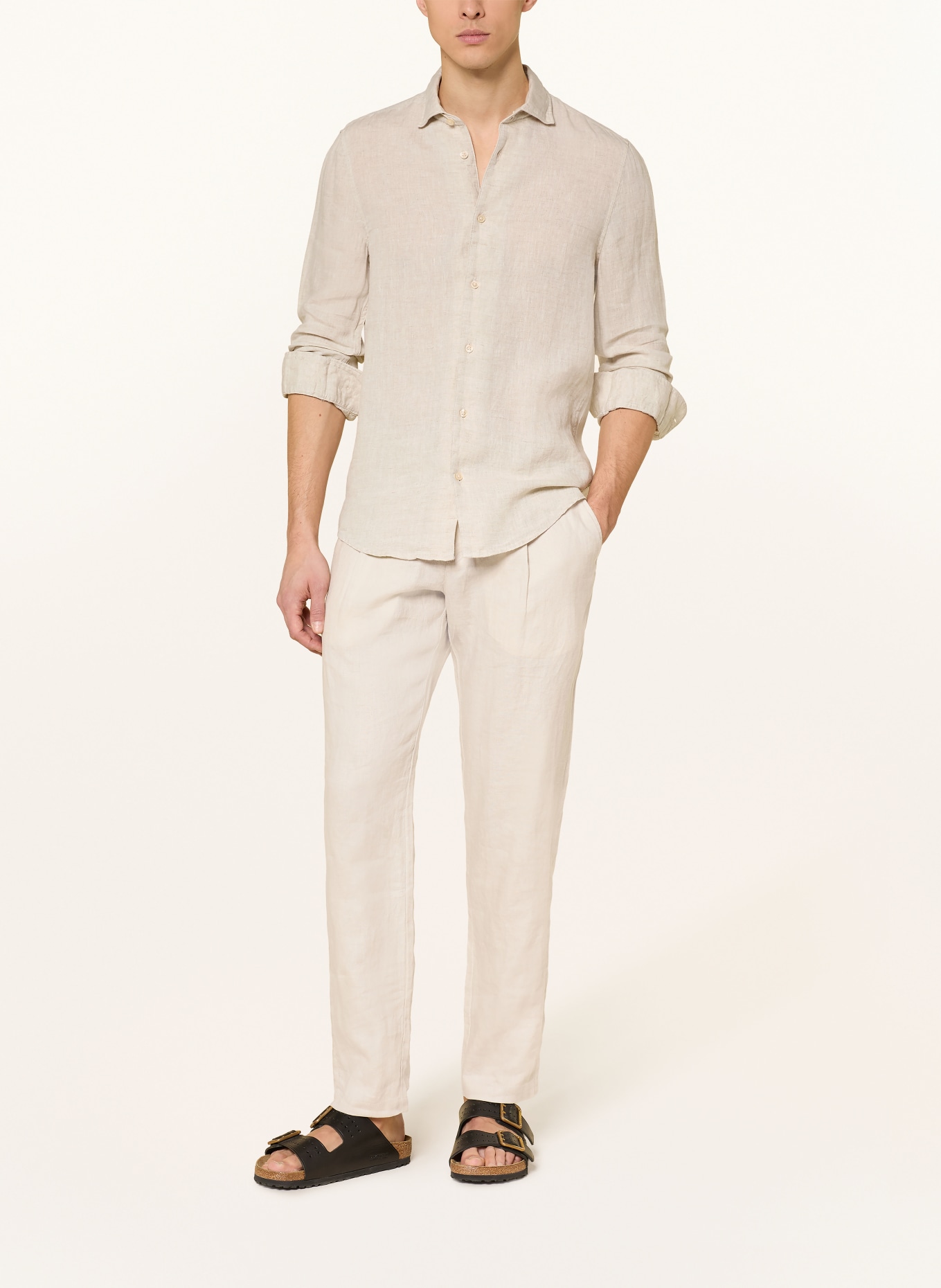 Marc O'Polo Leinenhemd Shaped Fit: BEIGE