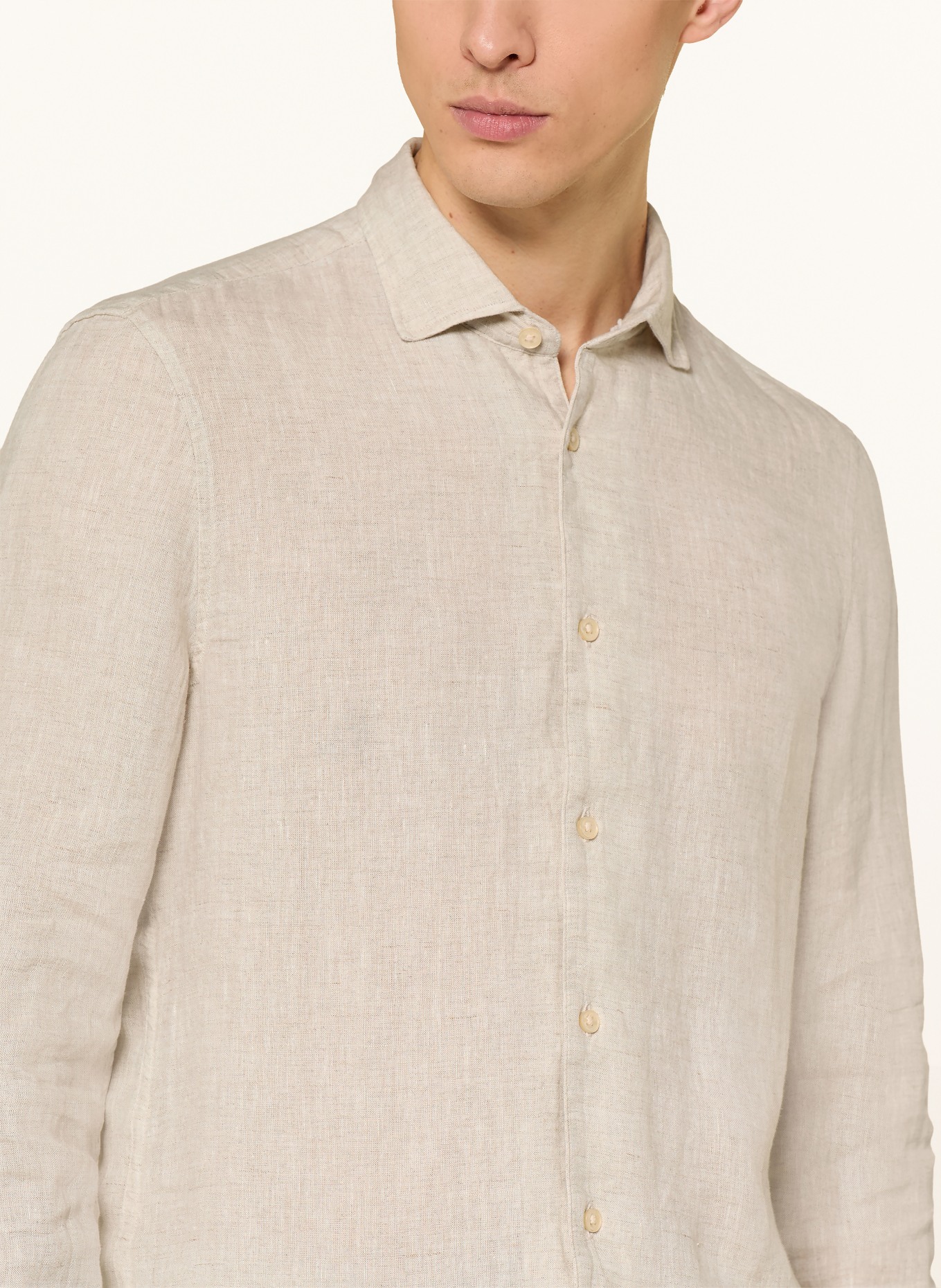 Marc O'Polo Leinenhemd Shaped Fit: BEIGE