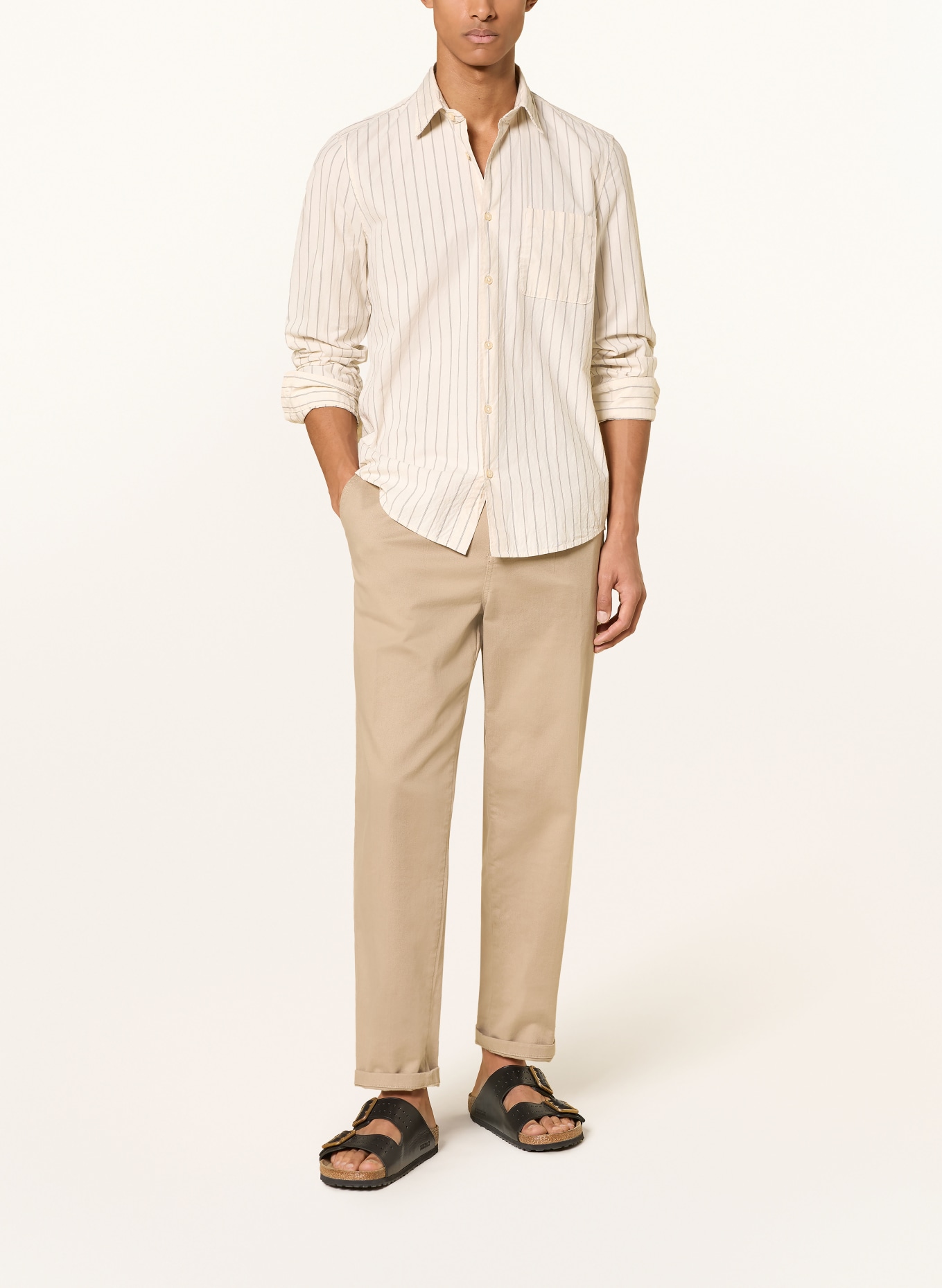 Marc O'Polo Košile s přiléhavým střihem: KRÉMOVÁ / ČERNOŠEDÁ / TMAVĚ ŠEDÁ