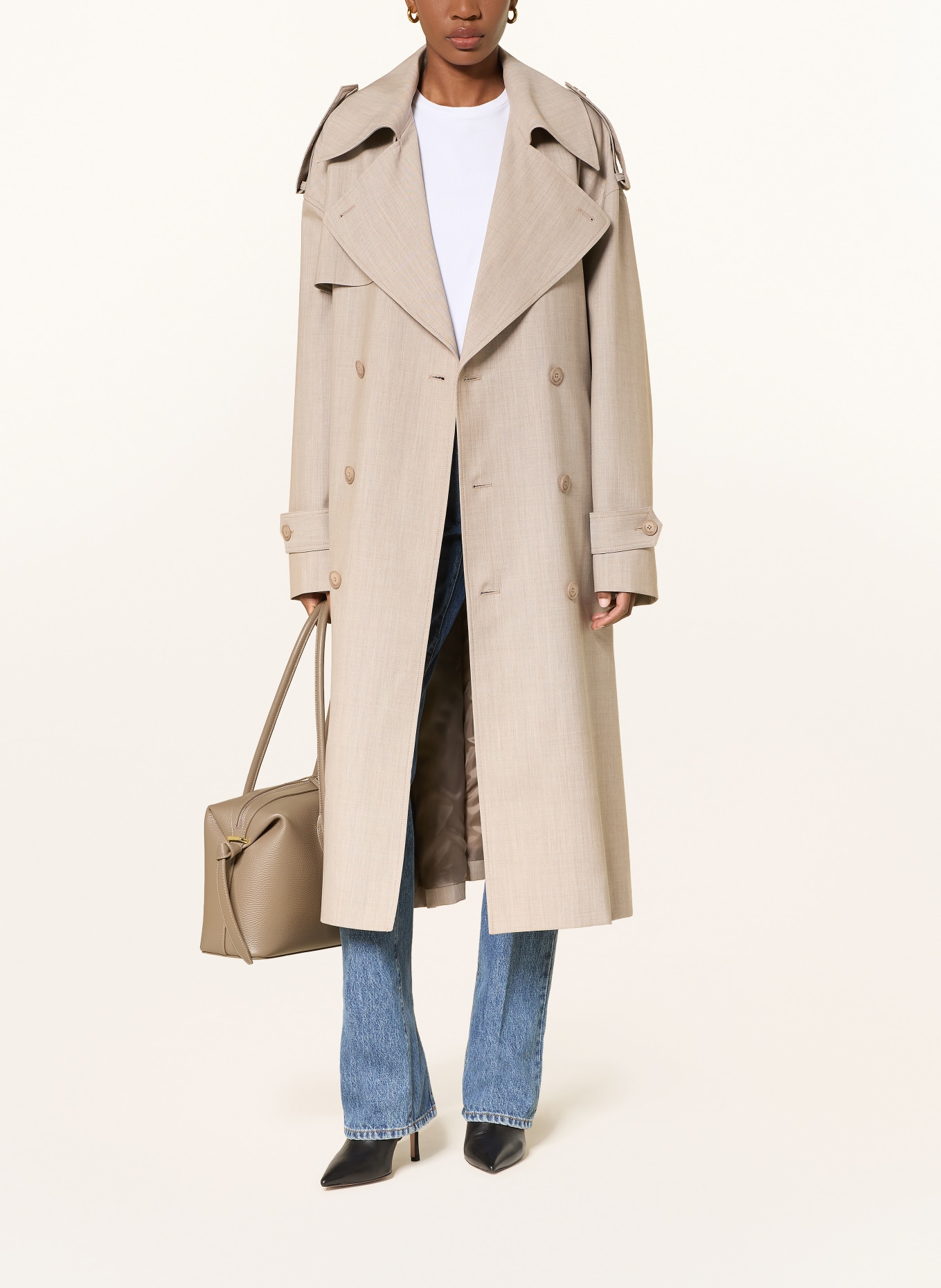 The Frankie Shop Trenchcoat oversize DURSLEY: BÉŽOVÁ