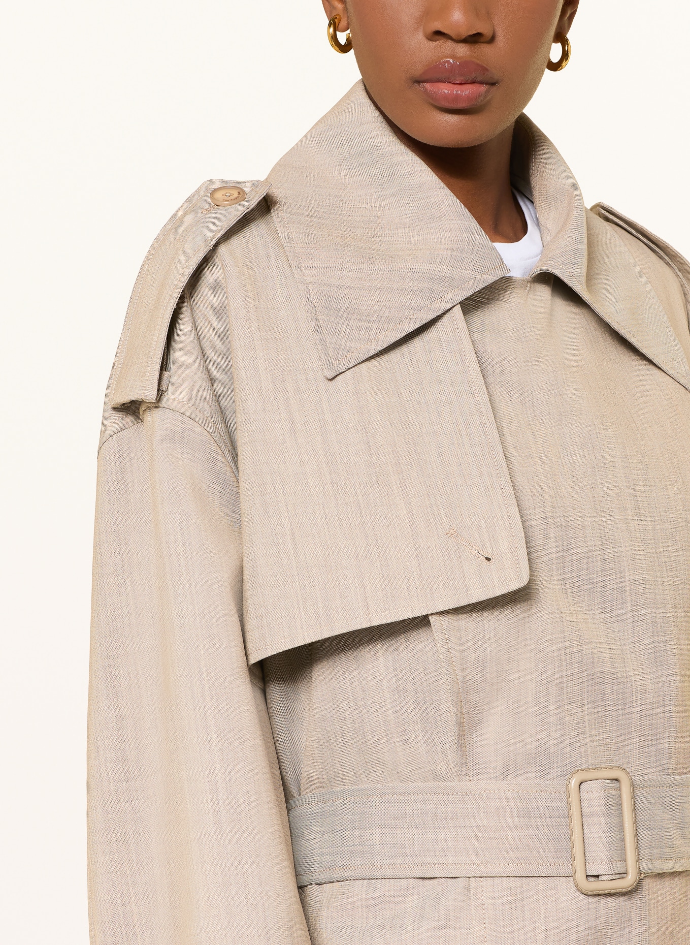 The Frankie Shop Trenchcoat oversize DURSLEY: BÉŽOVÁ