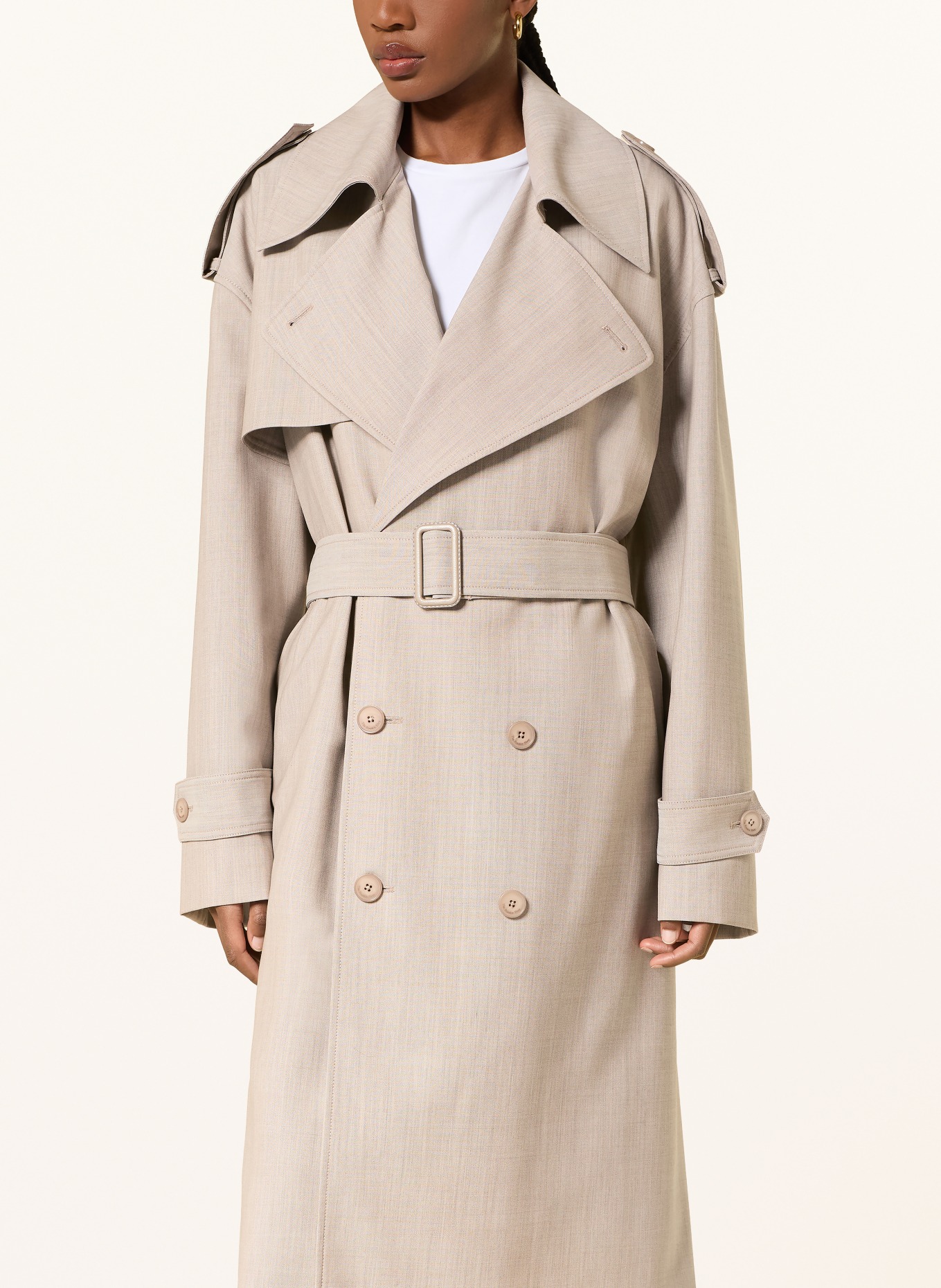 The Frankie Shop Trenchcoat oversize DURSLEY: BÉŽOVÁ