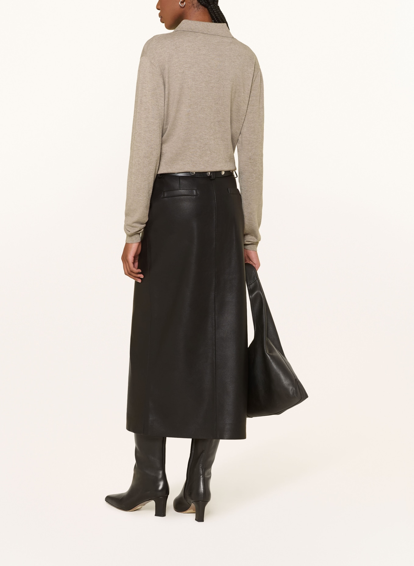 The Frankie Shop Strick-Poloshirt TALA: BRAUN