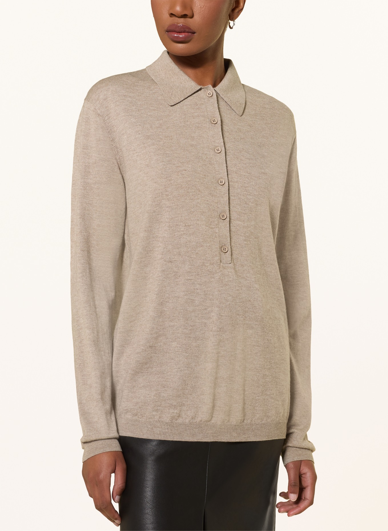 The Frankie Shop Strick-Poloshirt TALA: BRAUN