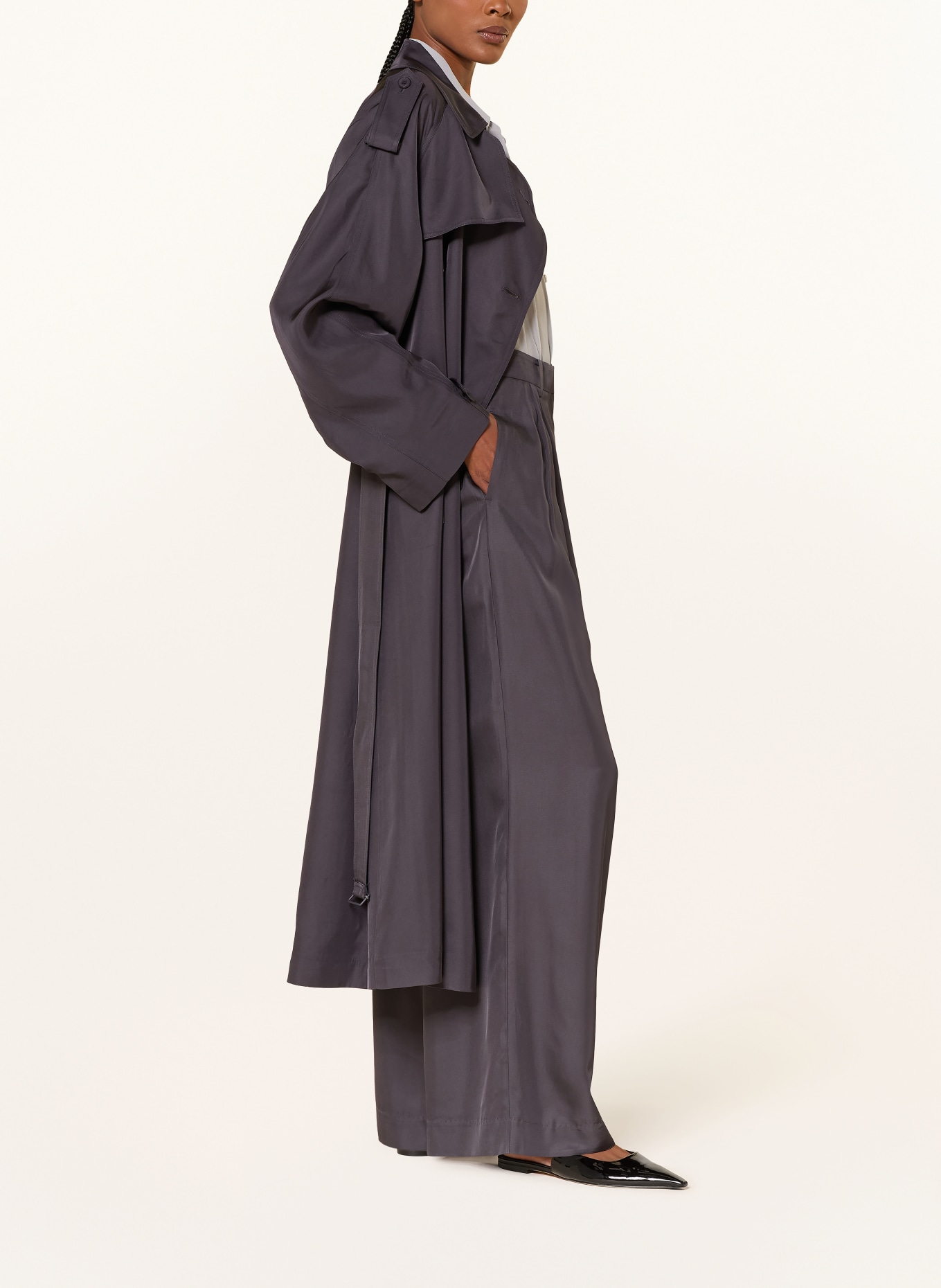 The Frankie Shop MARFA Marle Pants: DARK GRAY