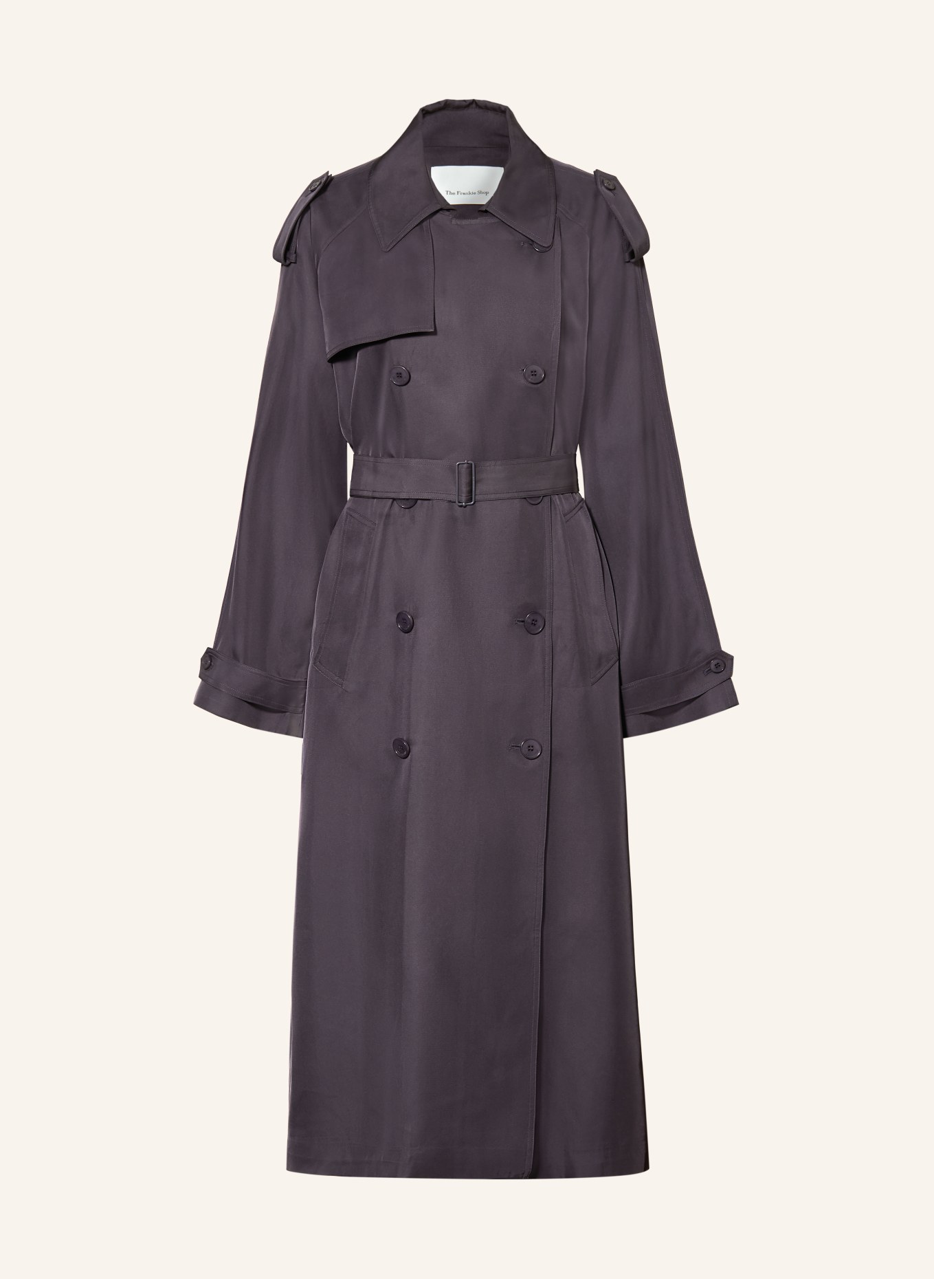 The Frankie Shop Oversized trenchcoat VEYRON: DONKERGRIJS