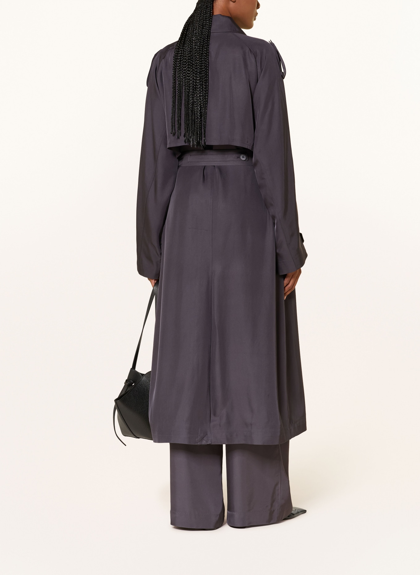 The Frankie Shop Oversized trenchcoat VEYRON: DONKERGRIJS