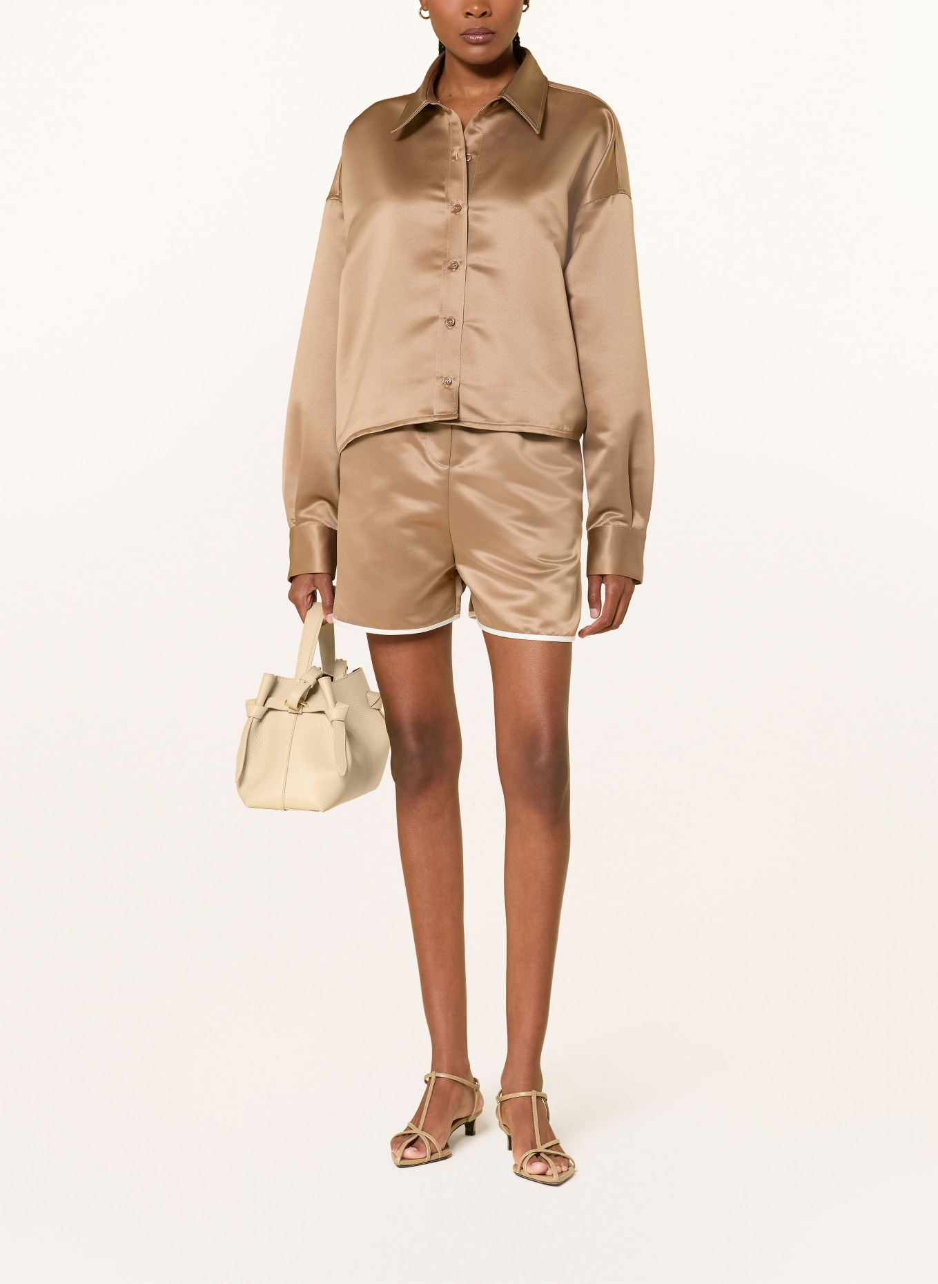 The Frankie Shop Saténová blůza ARLEN: BÉŽOVÁ