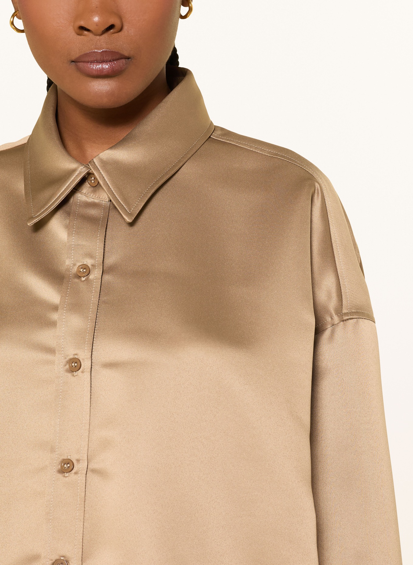 The Frankie Shop Saténová blůza ARLEN: BÉŽOVÁ