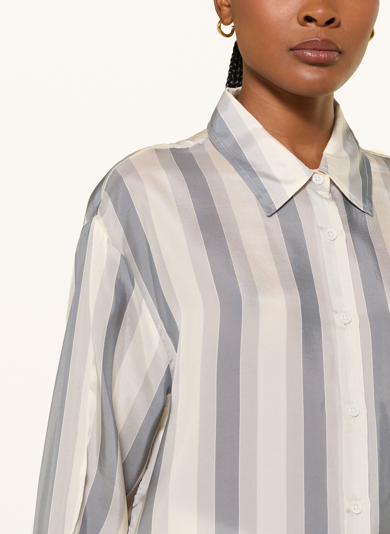 The Frankie Shop Hemdbluse PERI: CREME / HELLGRAU / GRAU