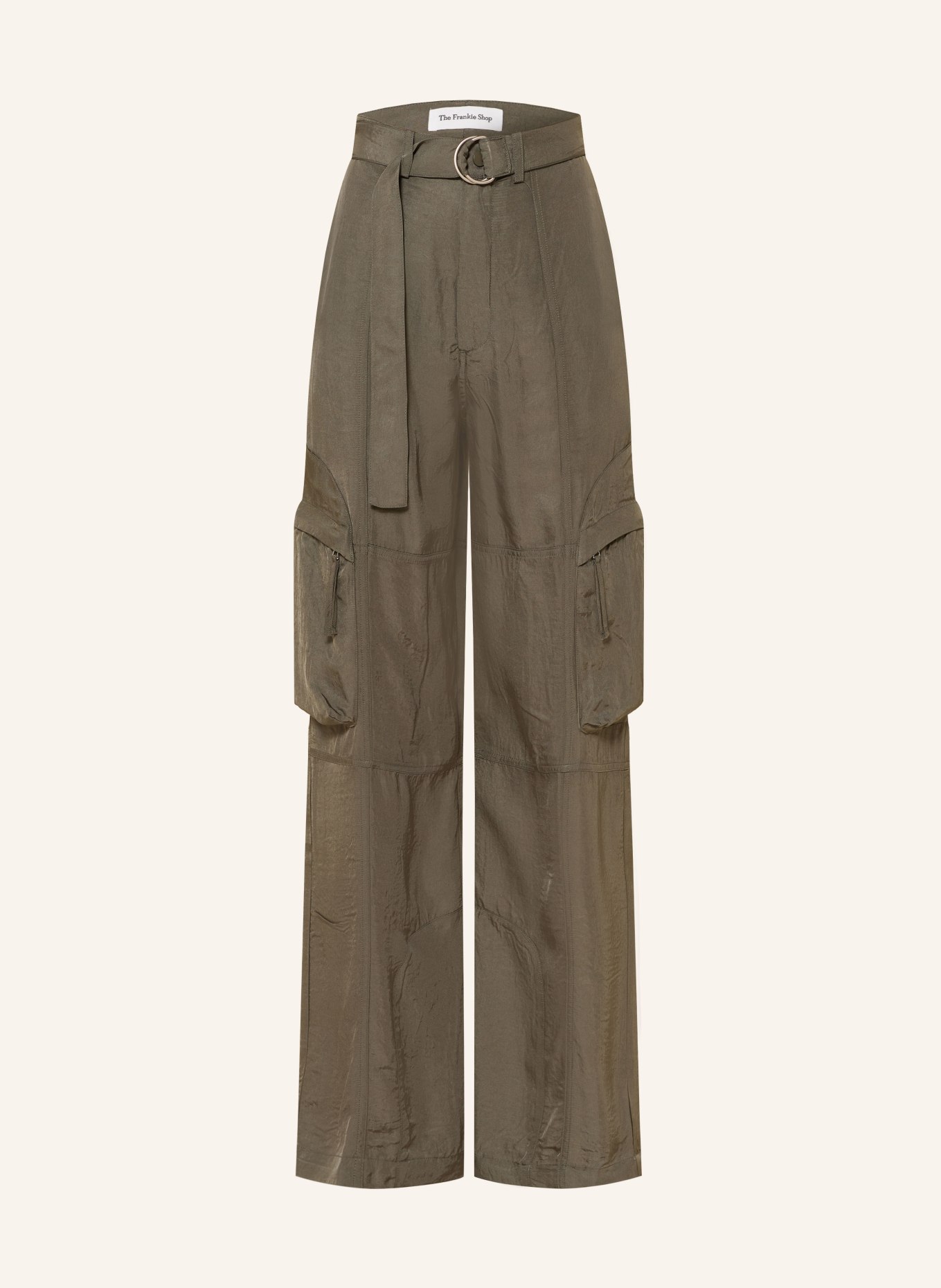The Frankie Shop Cargohose KELLY FLUID aus Satin: KHAKI