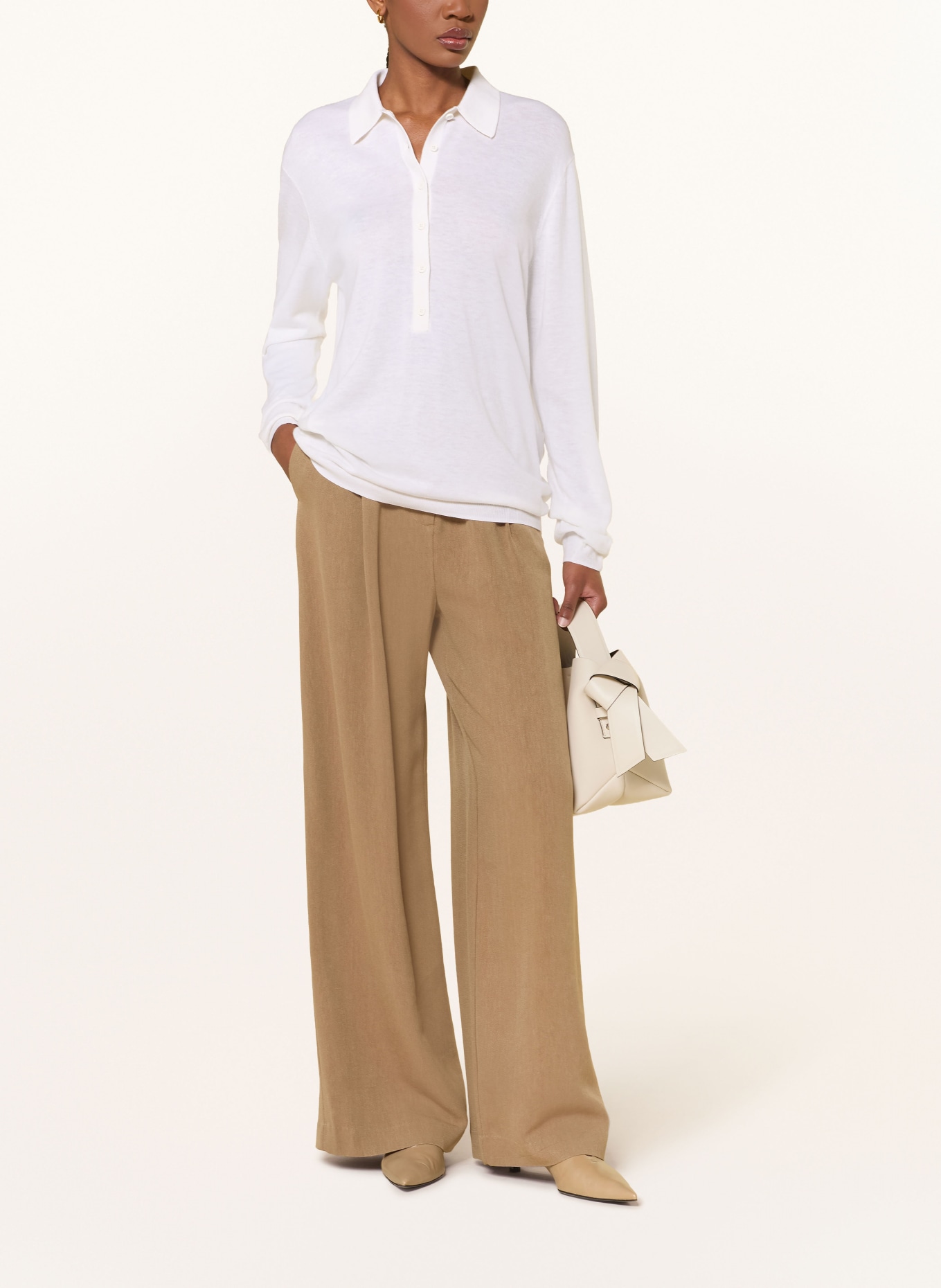 The Frankie Shop Strick-Poloshirt TALA: WEISS