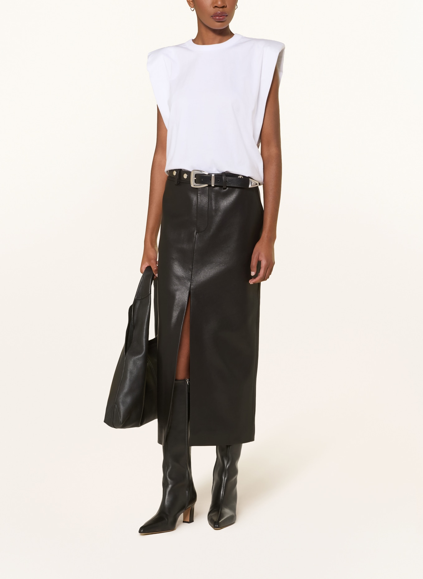 The Frankie Shop Rock MAYBELLE in Lederoptik: SCHWARZ