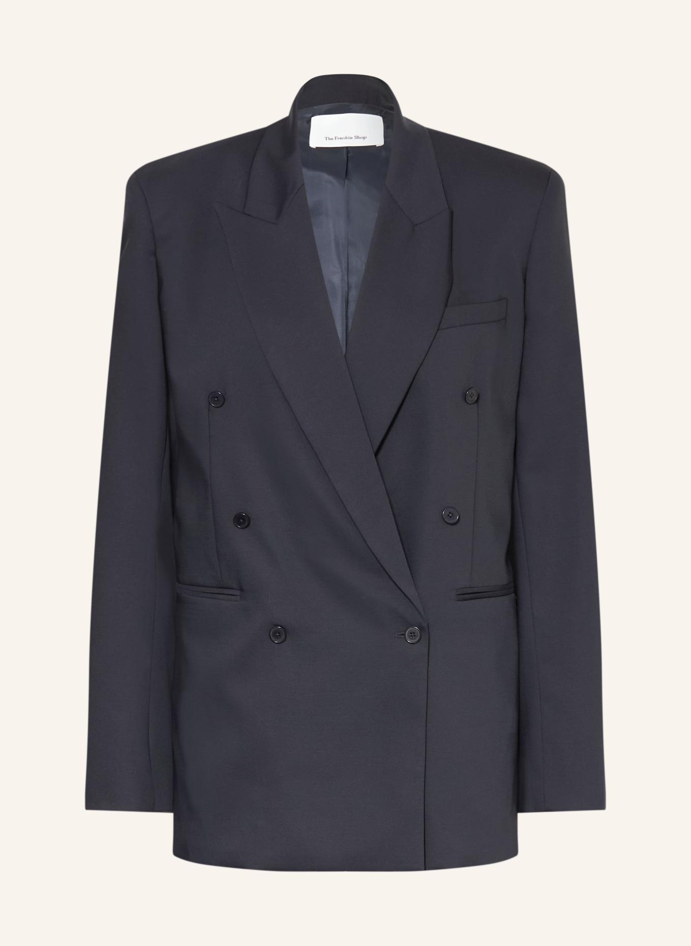 The Frankie Shop MONTEREY Long Blazer: DARK BLUE