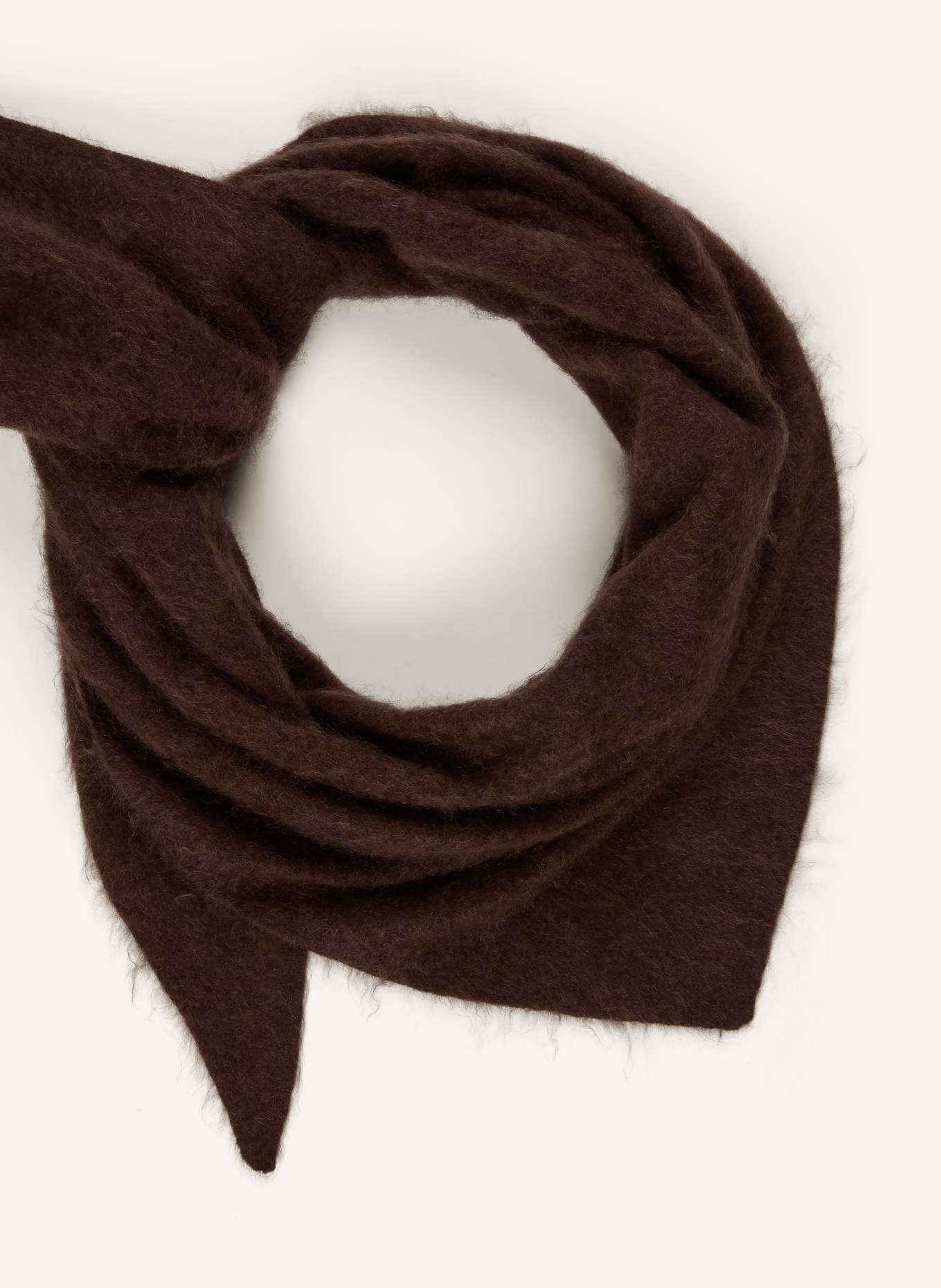 darling harbour Cashmere triangle scarf: DARK BROWN