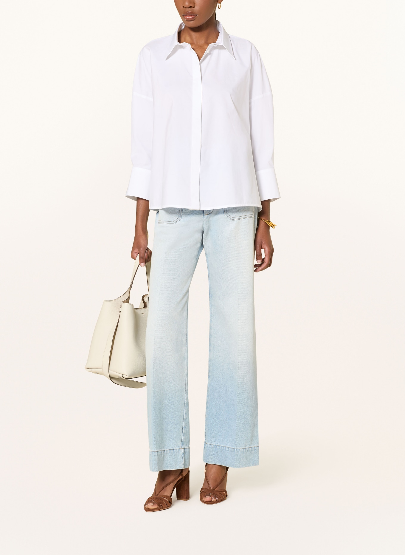 FABIANA FILIPPI Bluzka z rękawami 3/4 i kamyczkami: BIAŁY