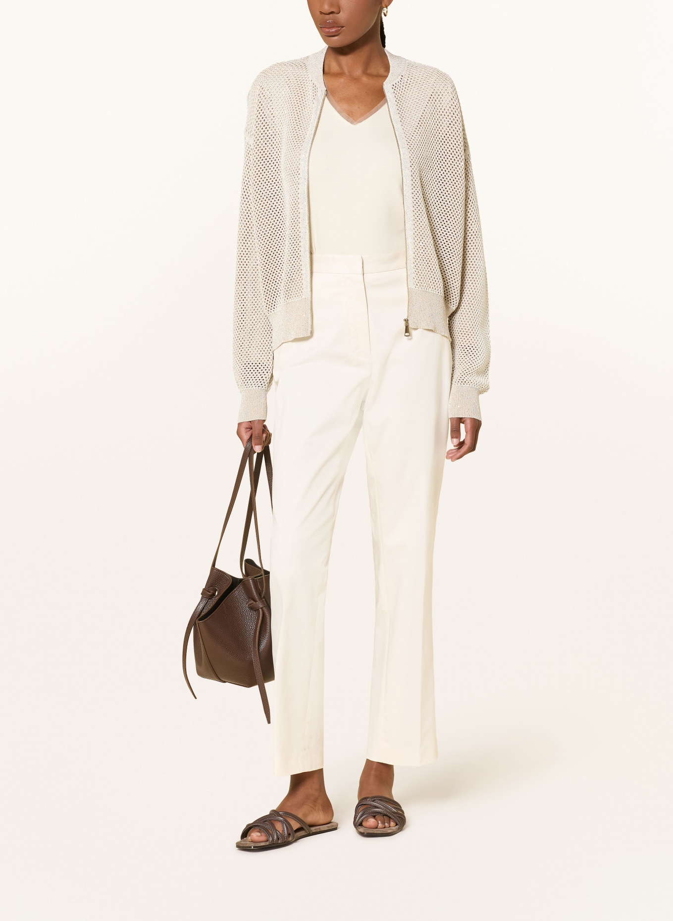 FABIANA FILIPPI Spodnie: KREMOWY