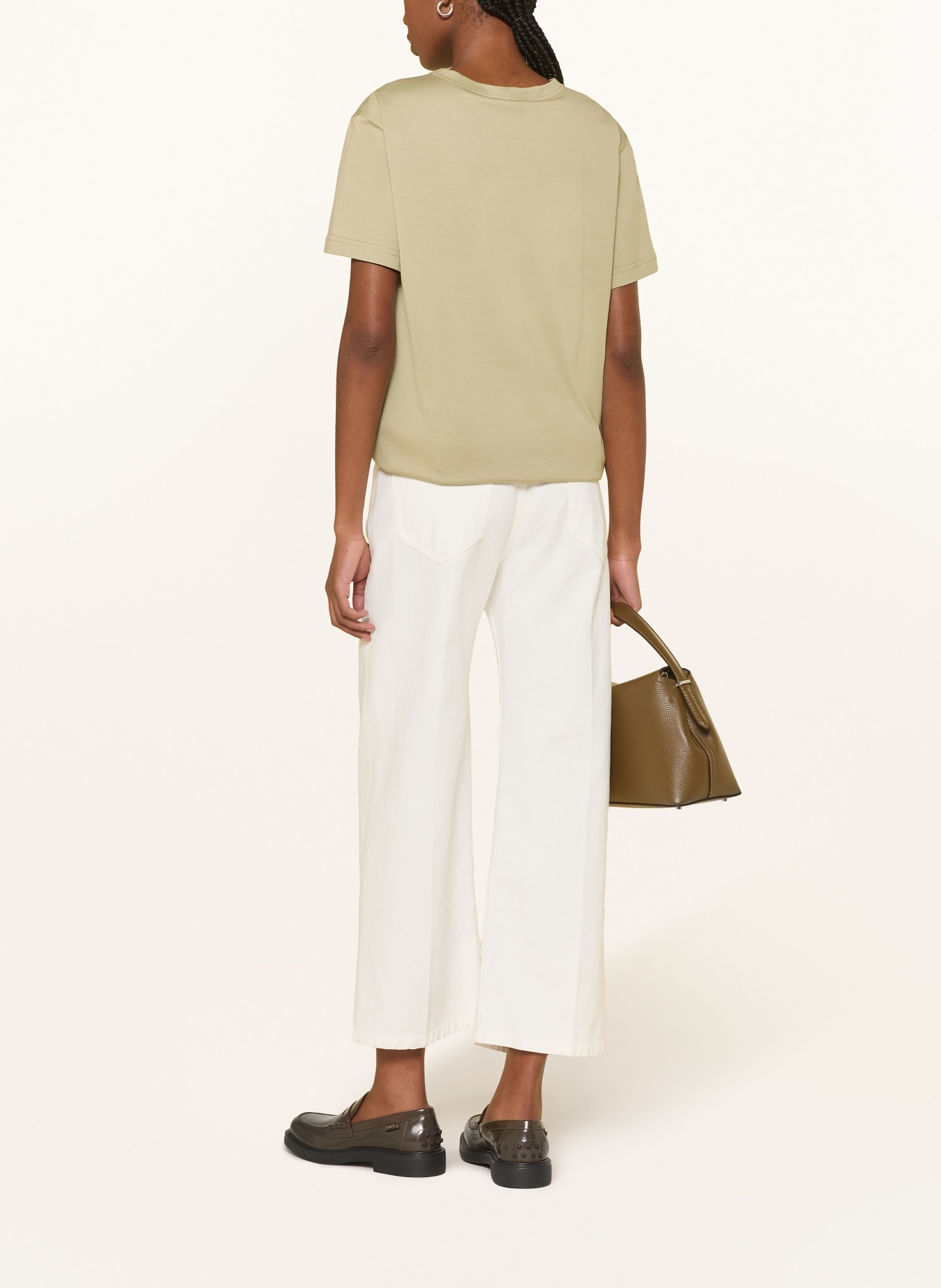 FABIANA FILIPPI T-shirt with rhinestones: KHAKI