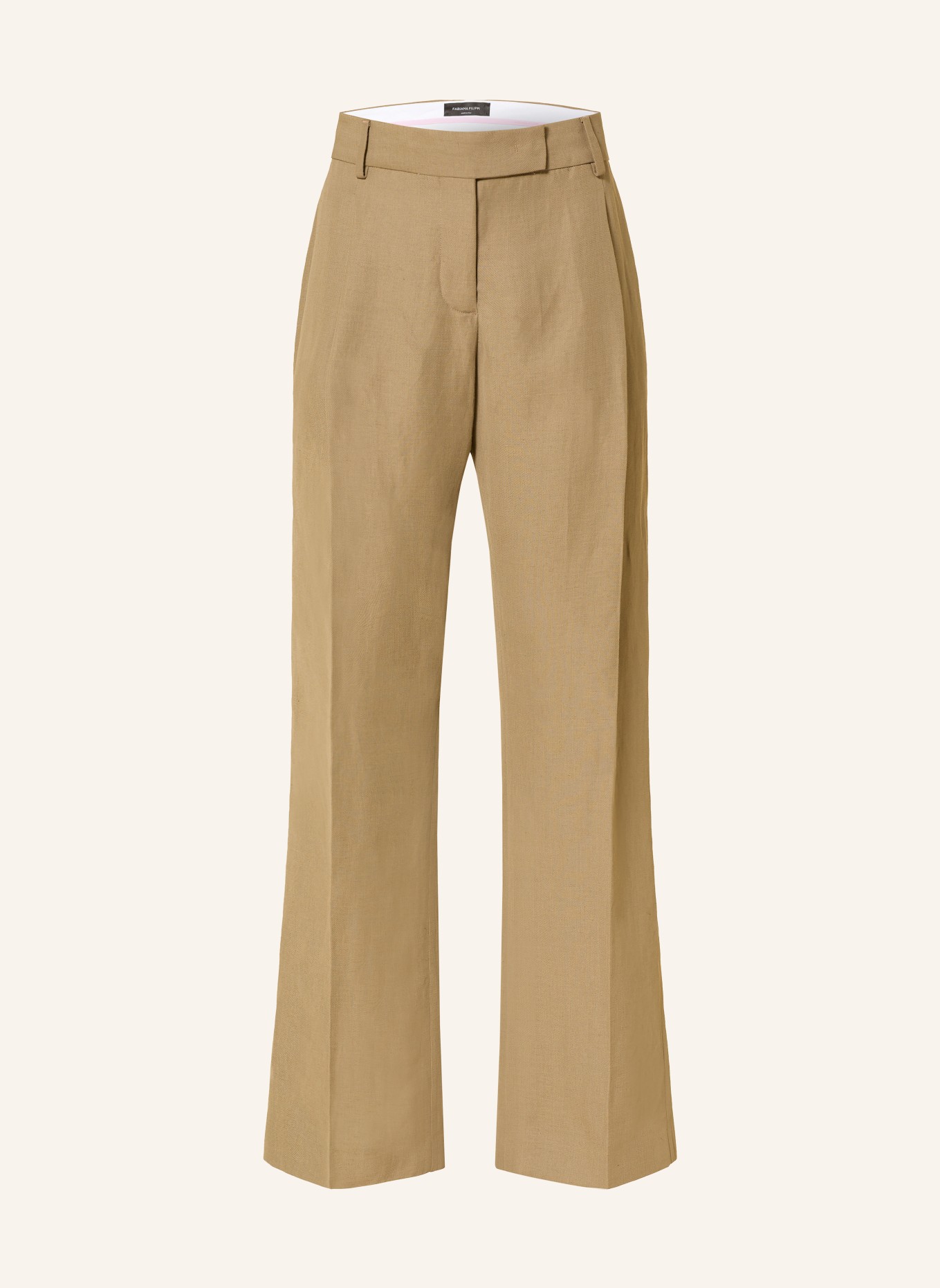 FABIANA FILIPPI Bootcut pants with linen: LIGHT BROWN